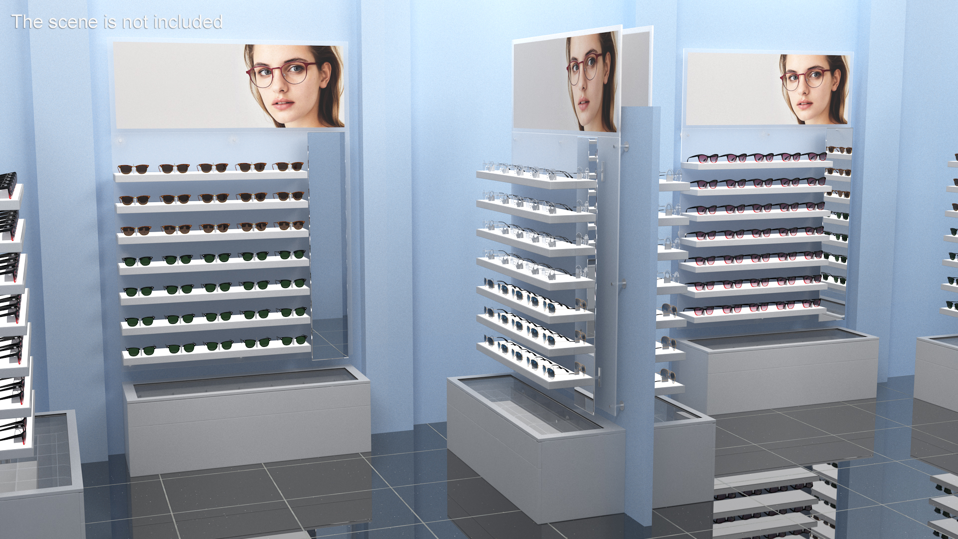 White Glasses Display Stand Type 3D