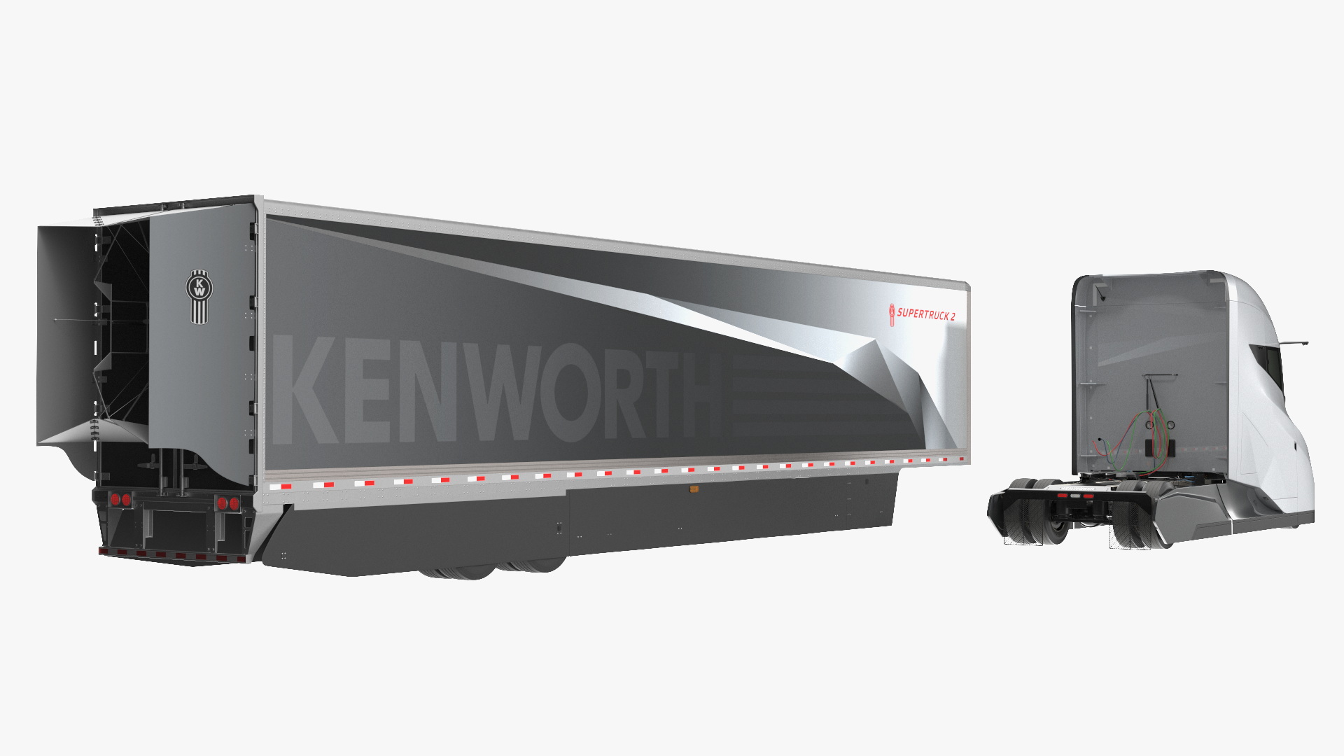 3D Kenworth SuperTruck 2 Rigged model