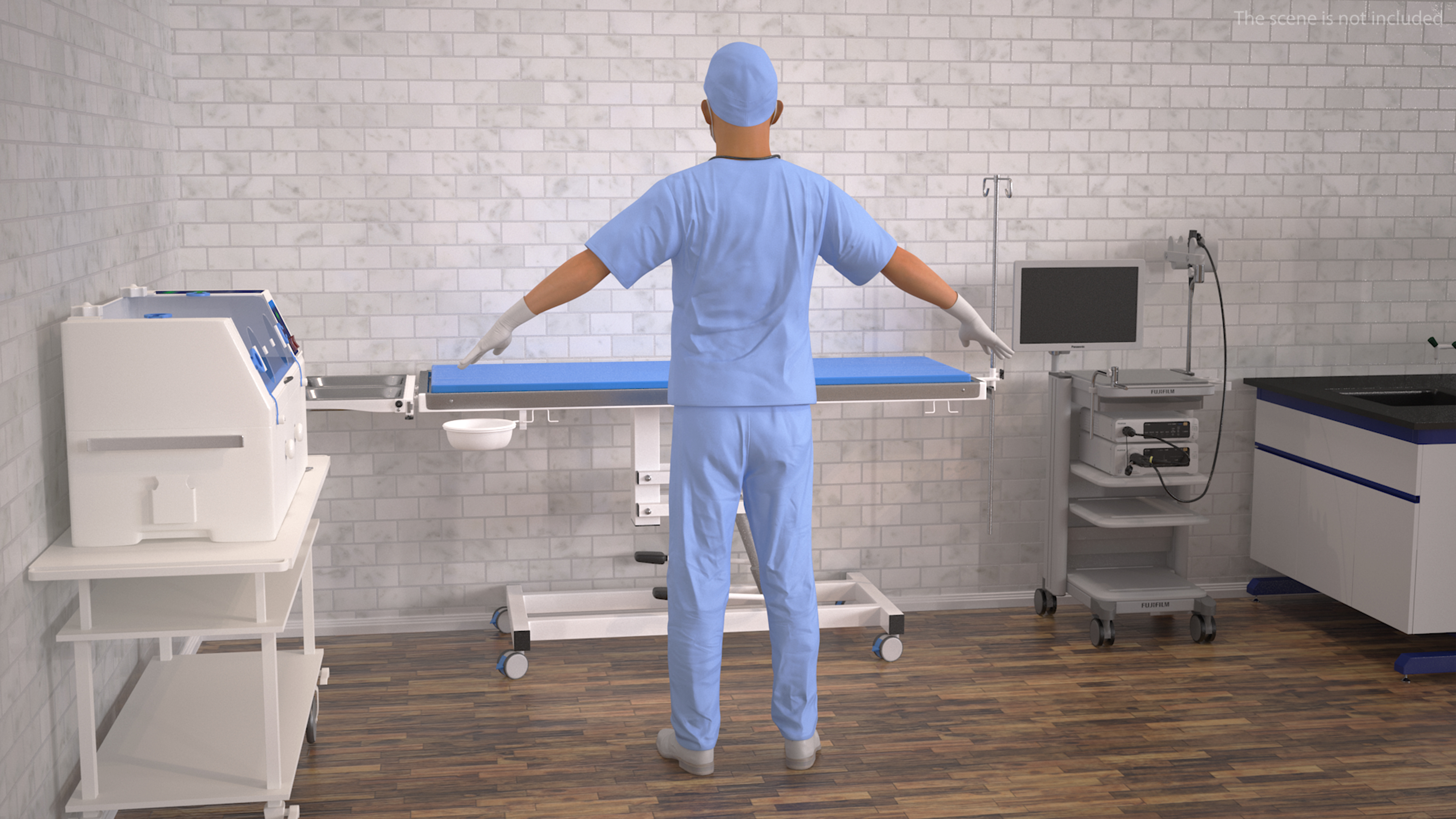 Asian Male Surgeon in Mask Rigged for Cinema 4D 3D