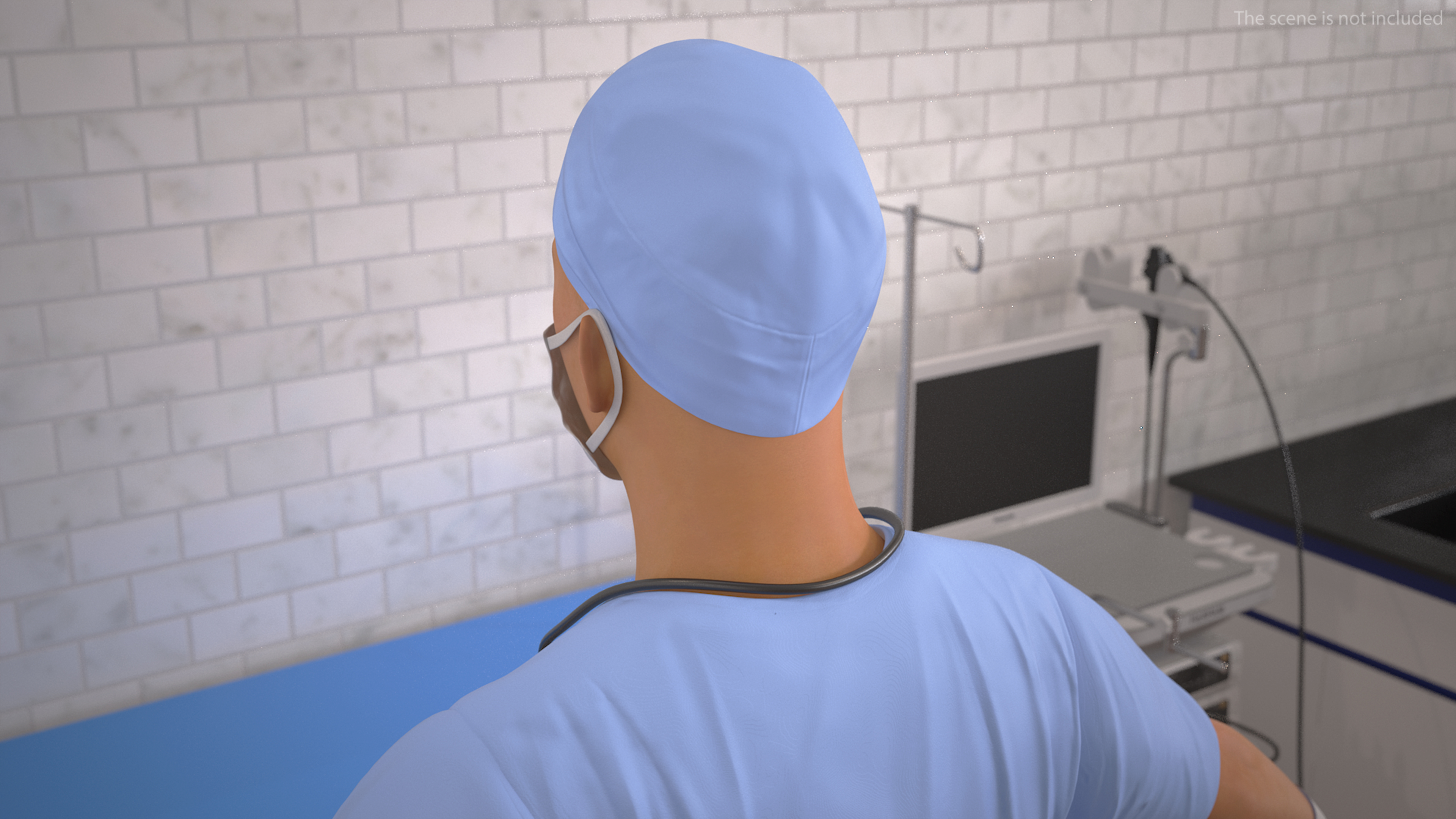 Asian Male Surgeon in Mask Rigged for Cinema 4D 3D