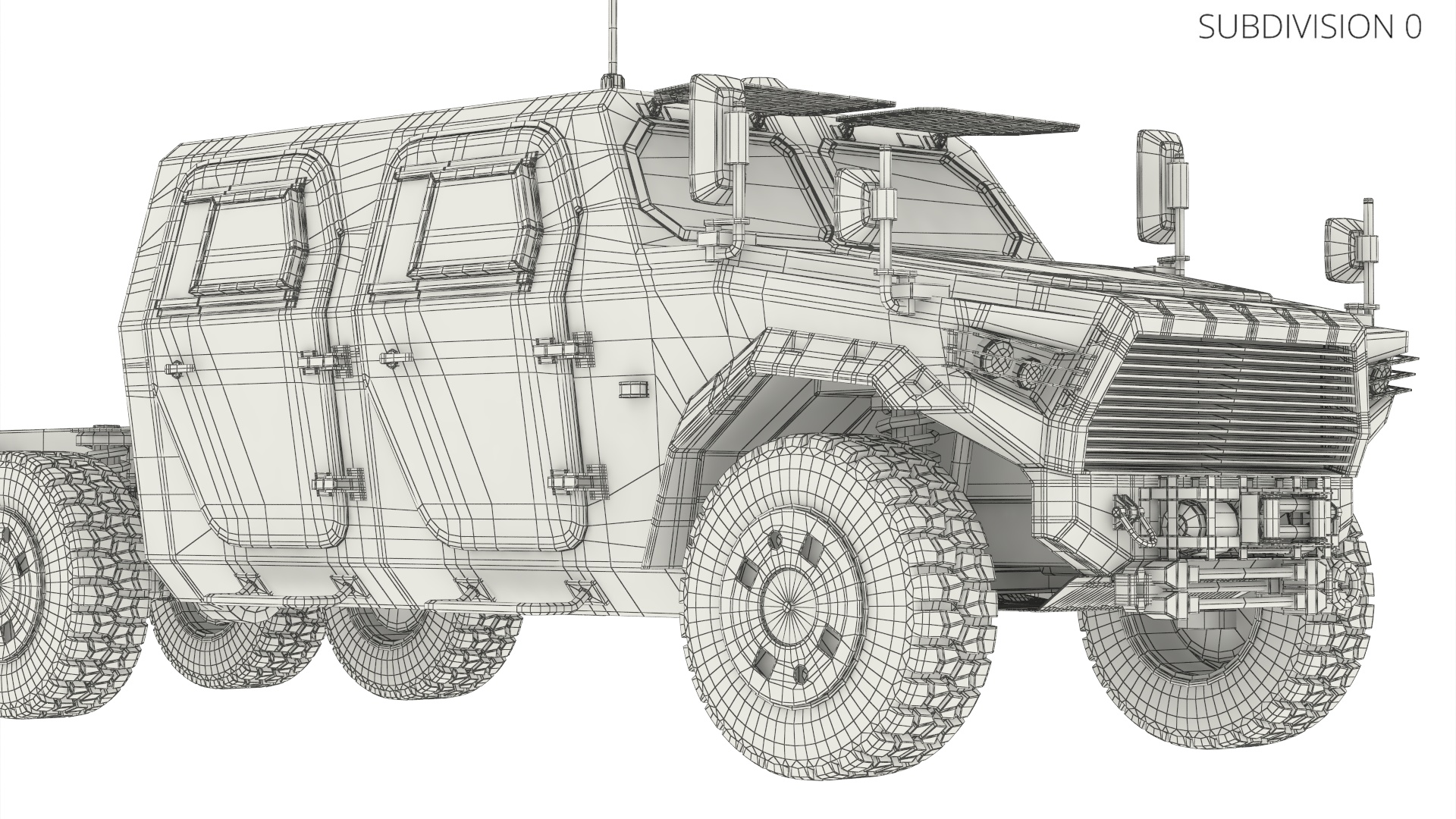 Military Off Road Chassis Truck Black Simplified - view 9