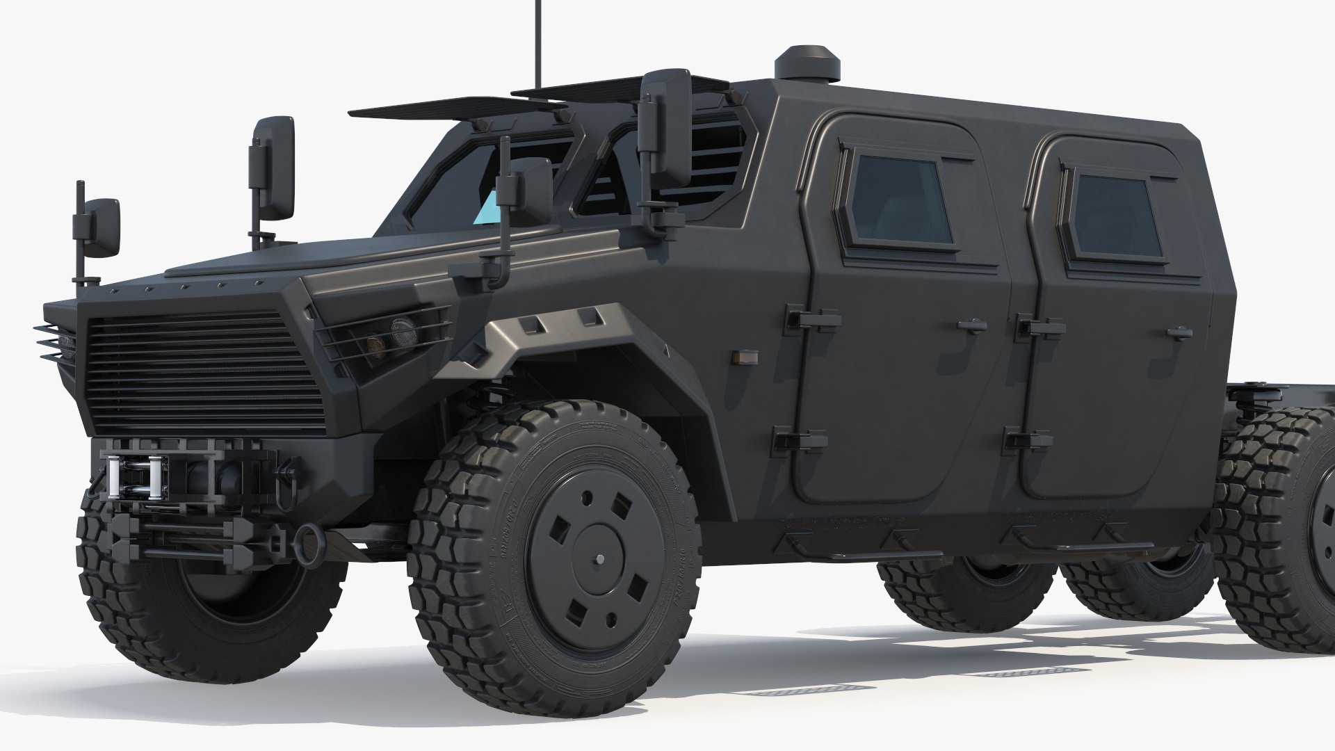 Military Off Road Chassis Truck Black Simplified - view 6