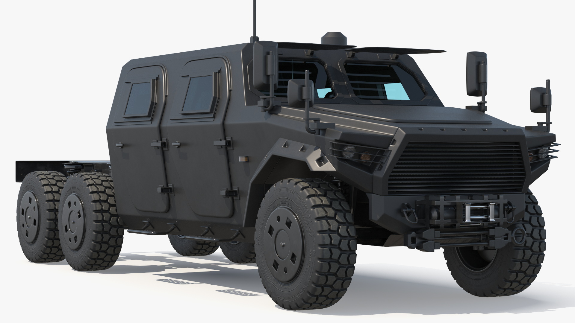 Military Off Road Chassis Truck Black Simplified - view 3