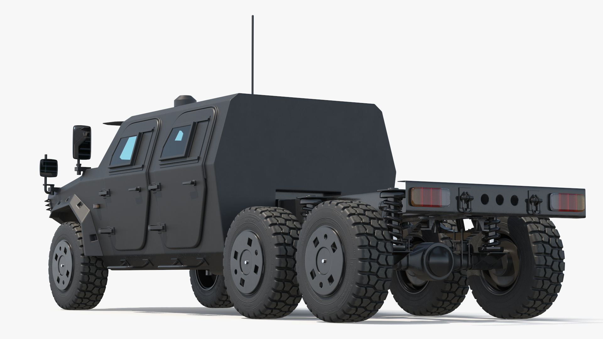 Military Off Road Chassis Truck Black Simplified - view 4