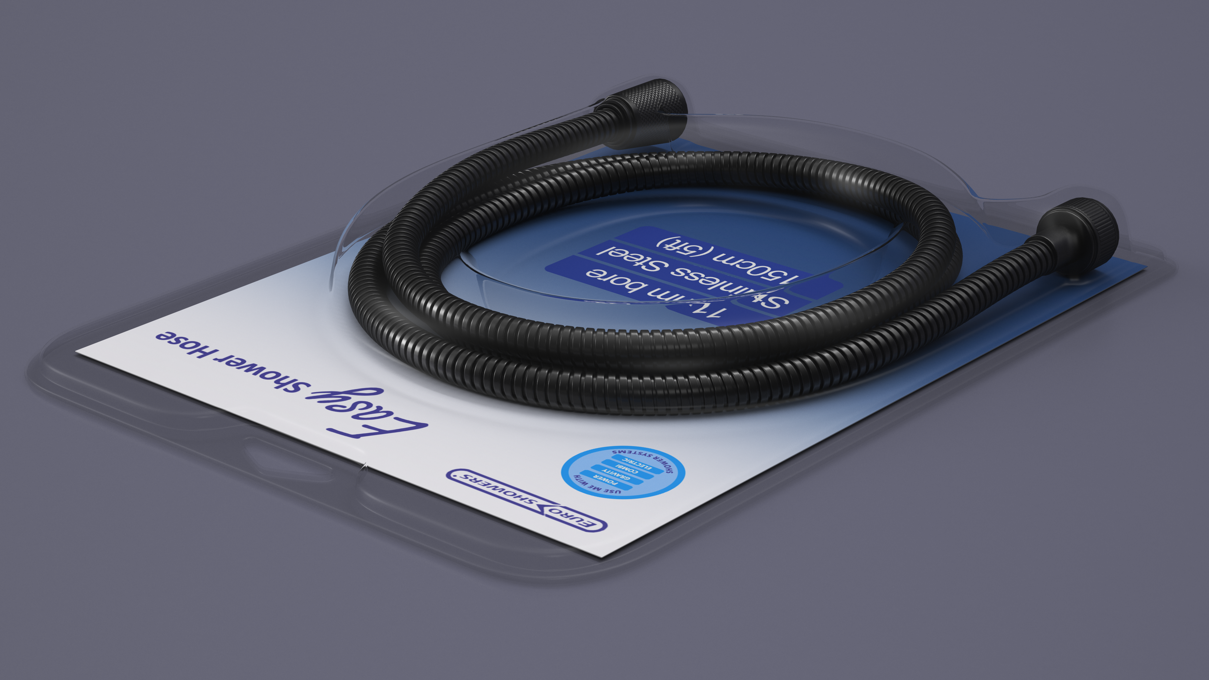 Packed Shower Hose Black, view 6