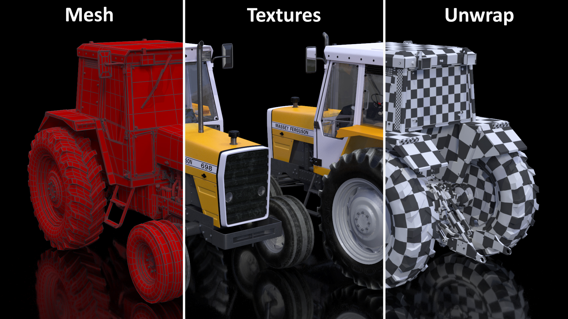 Massey Ferguson 698 Tractor 3D