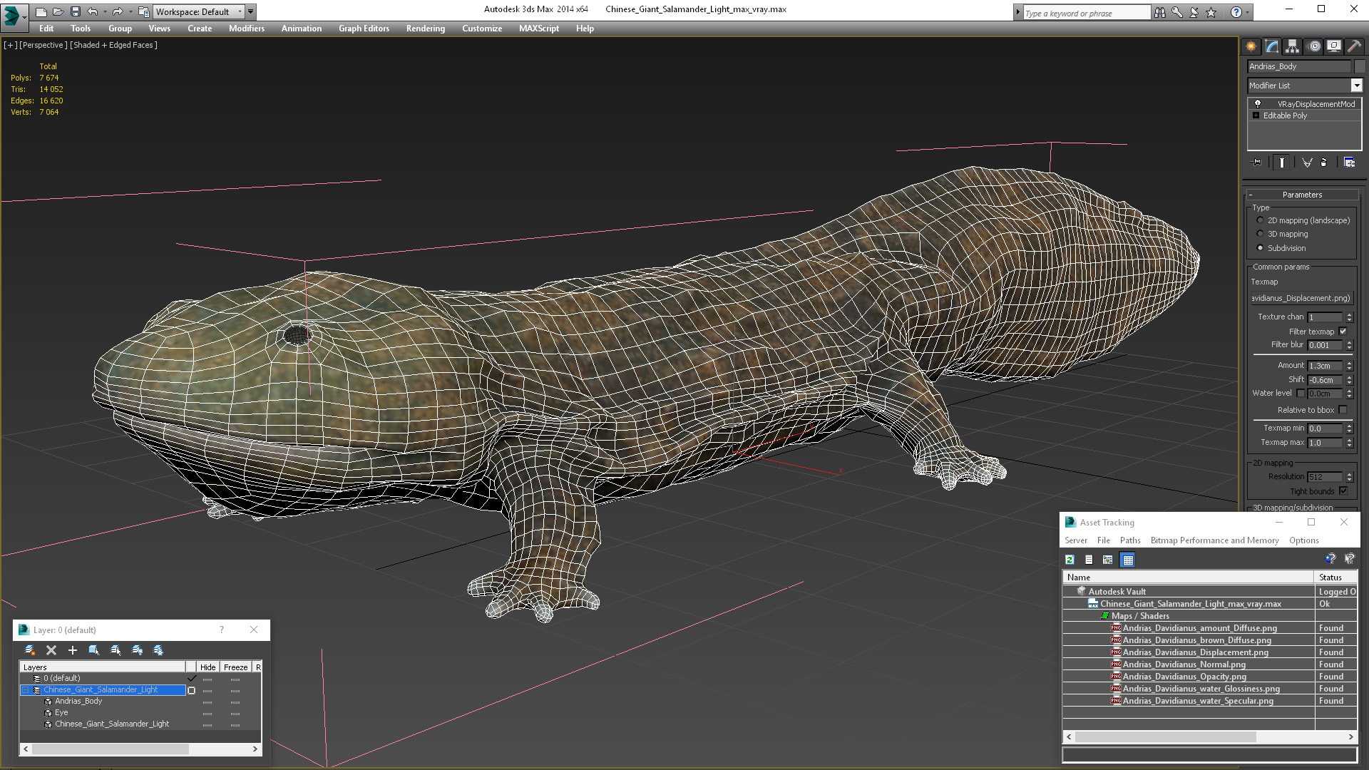 3D model Chinese Giant Salamander Light