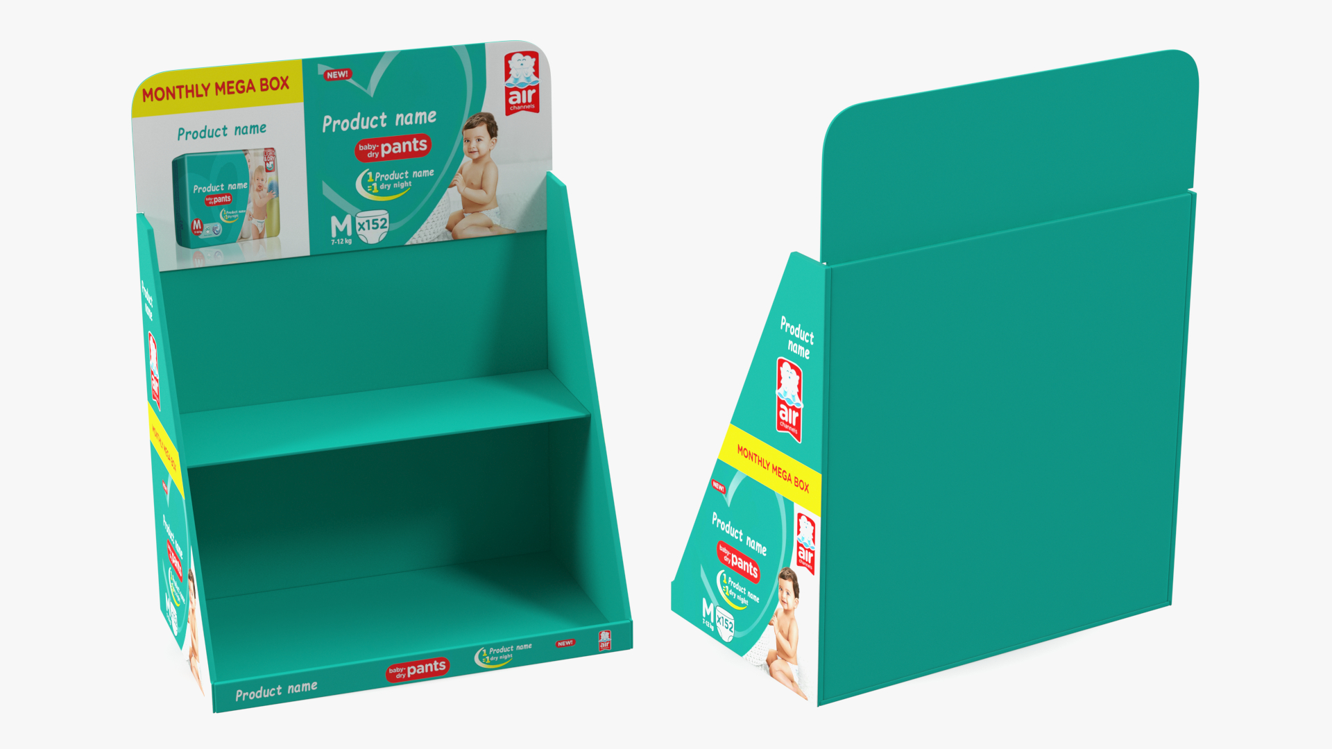 Retail Table Display Stand Pampers 3D model