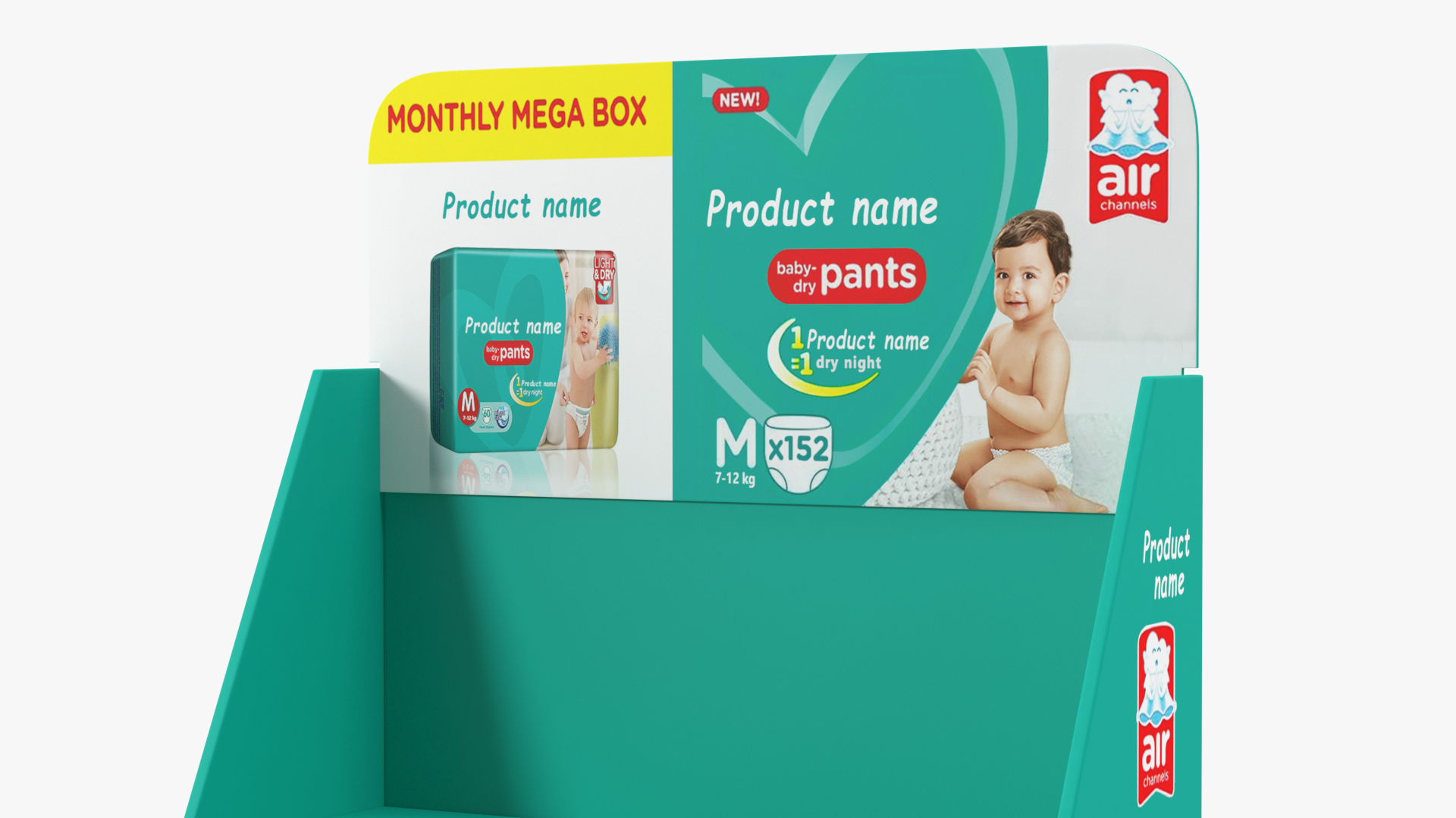 Retail Table Display Stand Pampers 3D model