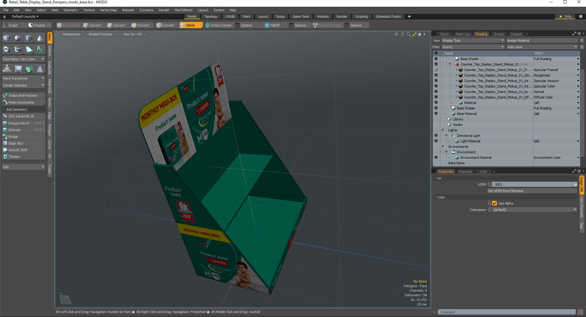 Retail Table Display Stand Pampers 3D model