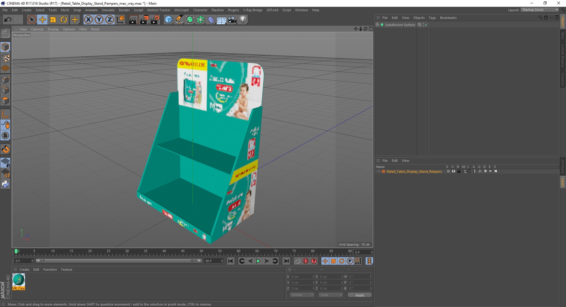Retail Table Display Stand Pampers 3D model