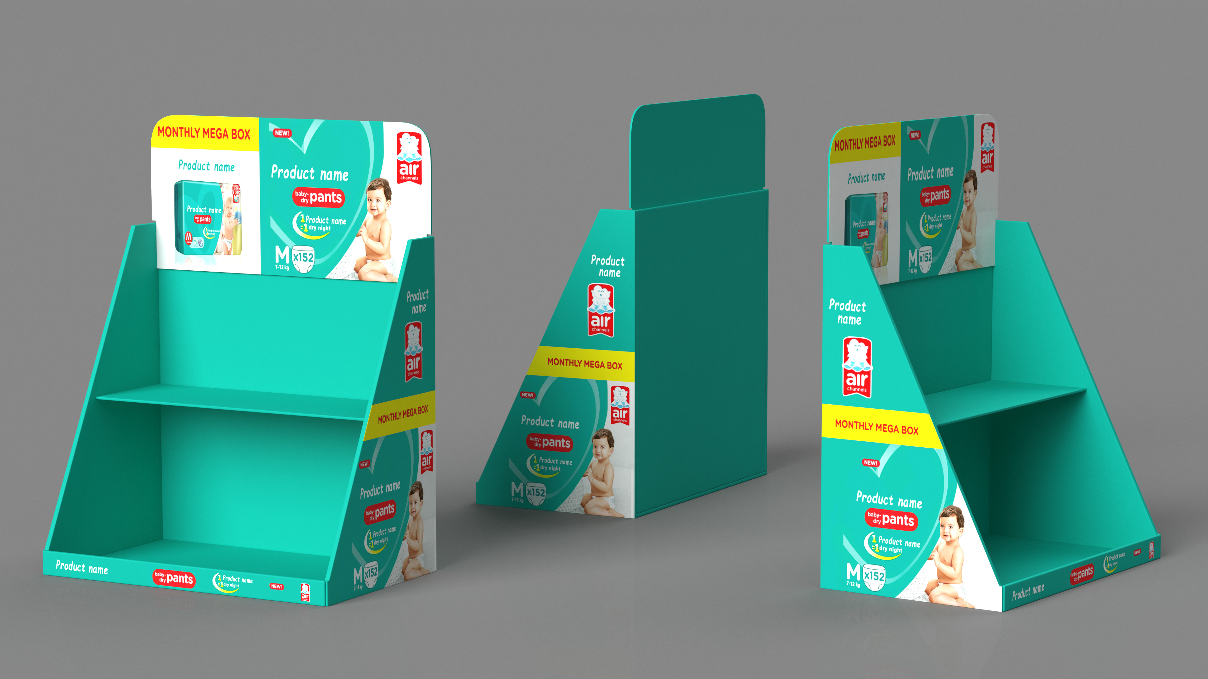 Retail Table Display Stand Pampers 3D model