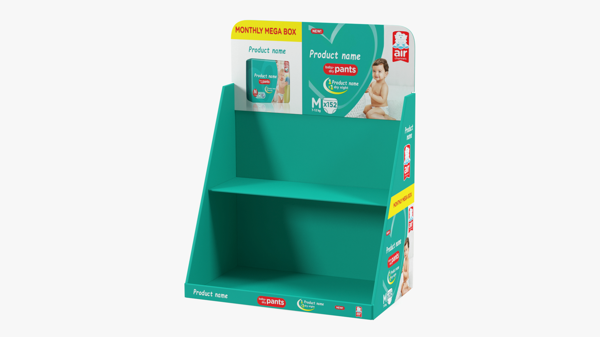 Retail Table Display Stand Pampers 3D model