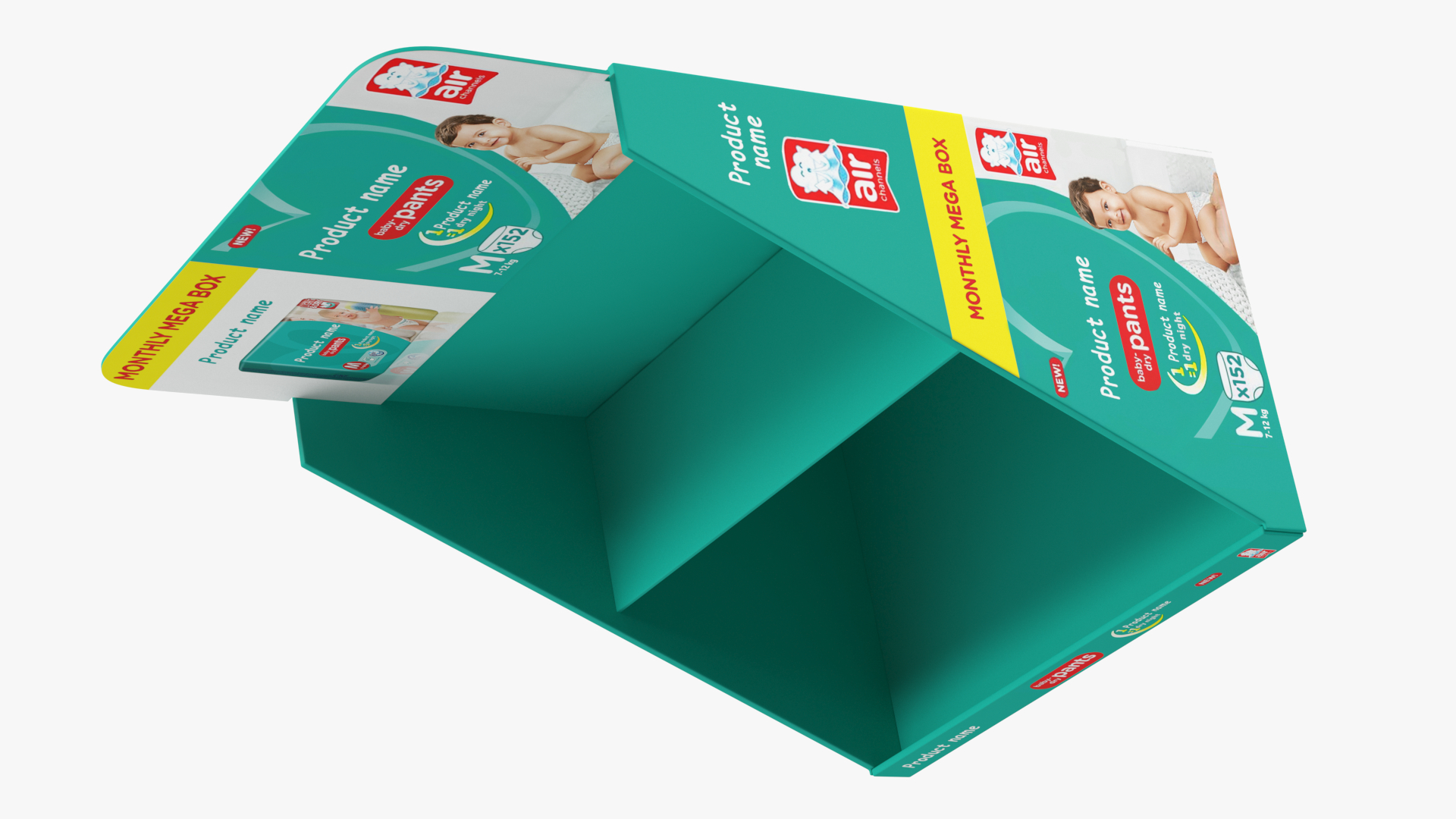 Retail Table Display Stand Pampers 3D model