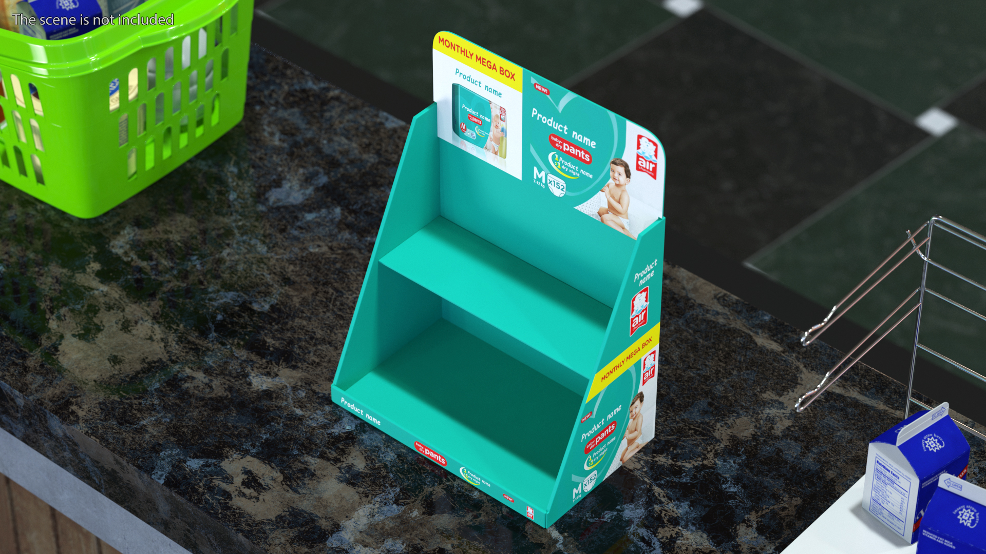 Retail Table Display Stand Pampers 3D model