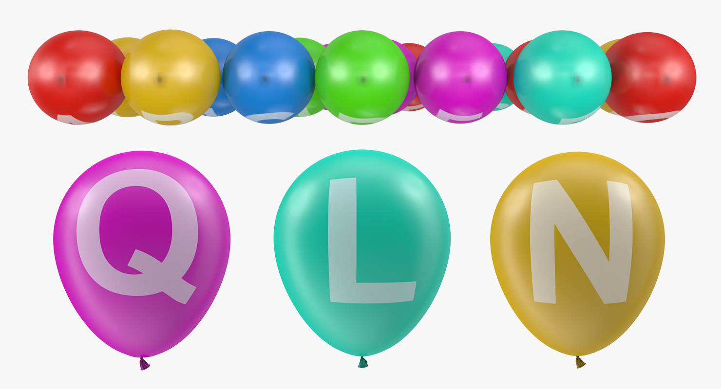 3D model Alphabet on Balloons