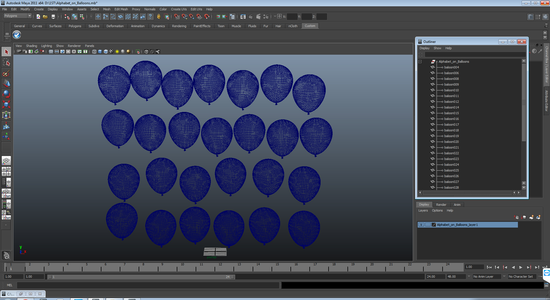 3D model Alphabet on Balloons