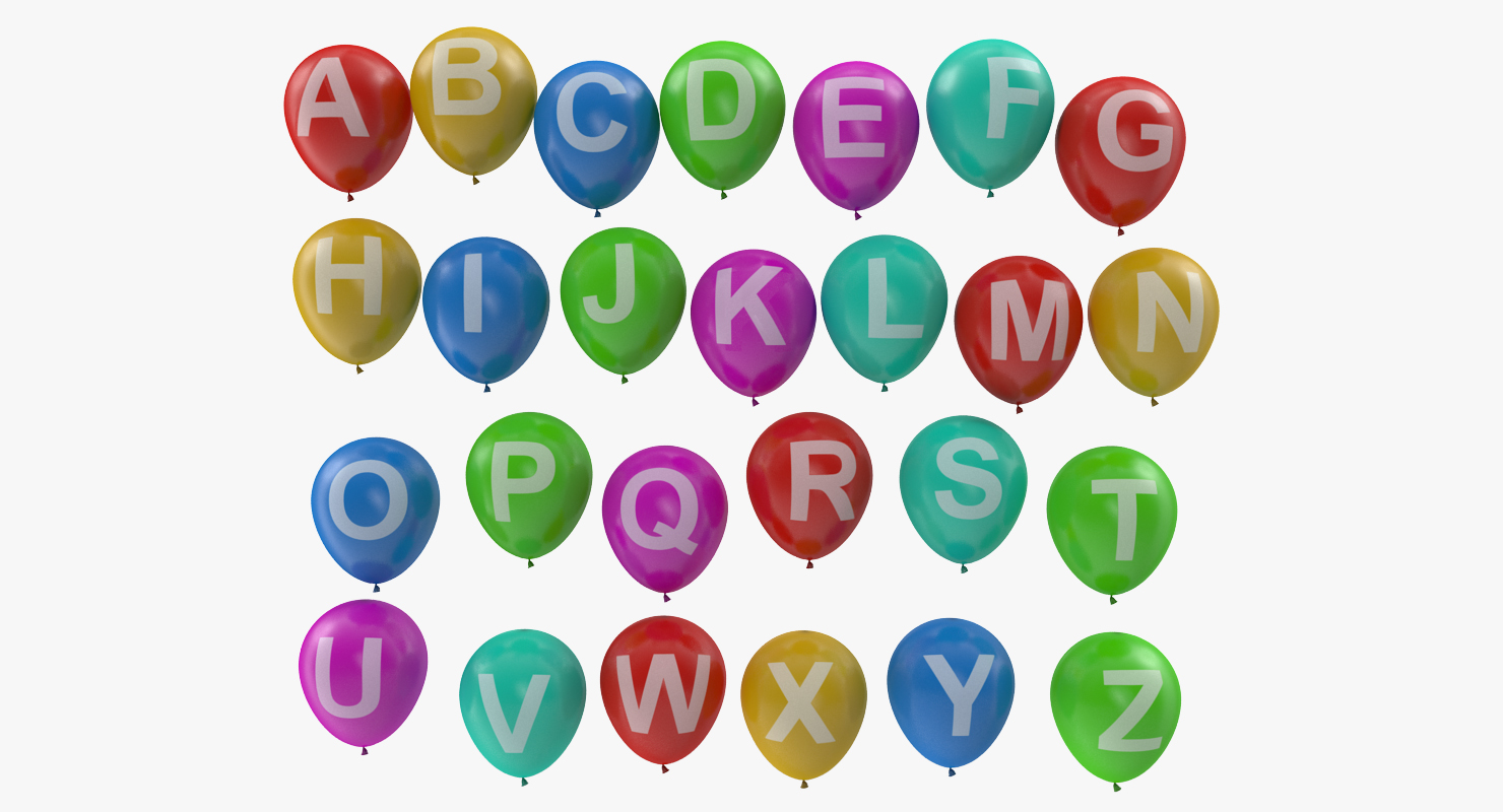 3D model Alphabet on Balloons