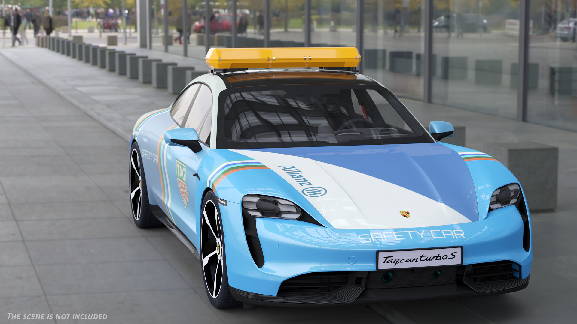 3D model Porsche Taycan Turbo S 2020 Safety Car Rigged