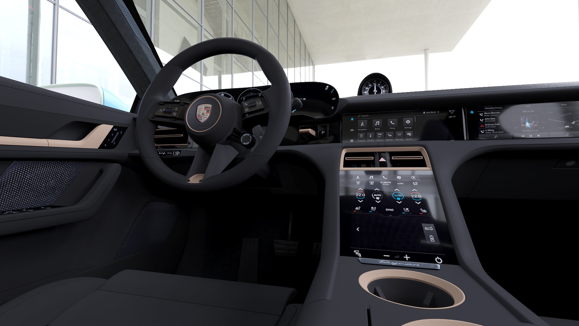 3D model Porsche Taycan Turbo S 2020 Safety Car Rigged