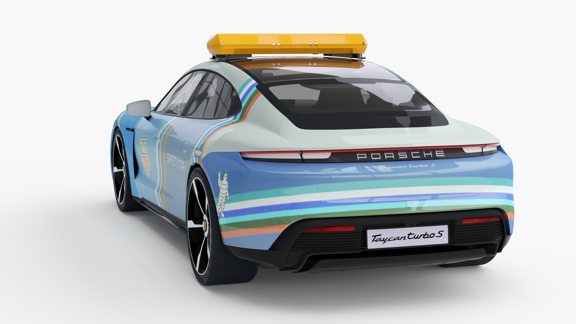 3D model Porsche Taycan Turbo S 2020 Safety Car Rigged