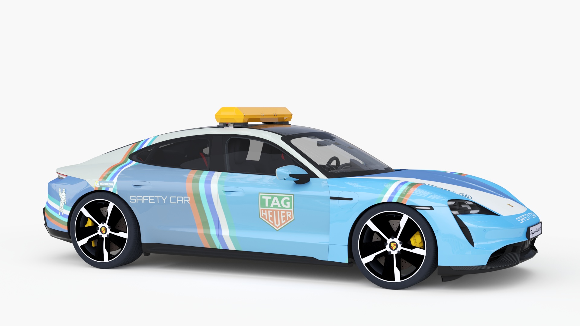 3D model Porsche Taycan Turbo S 2020 Safety Car Rigged