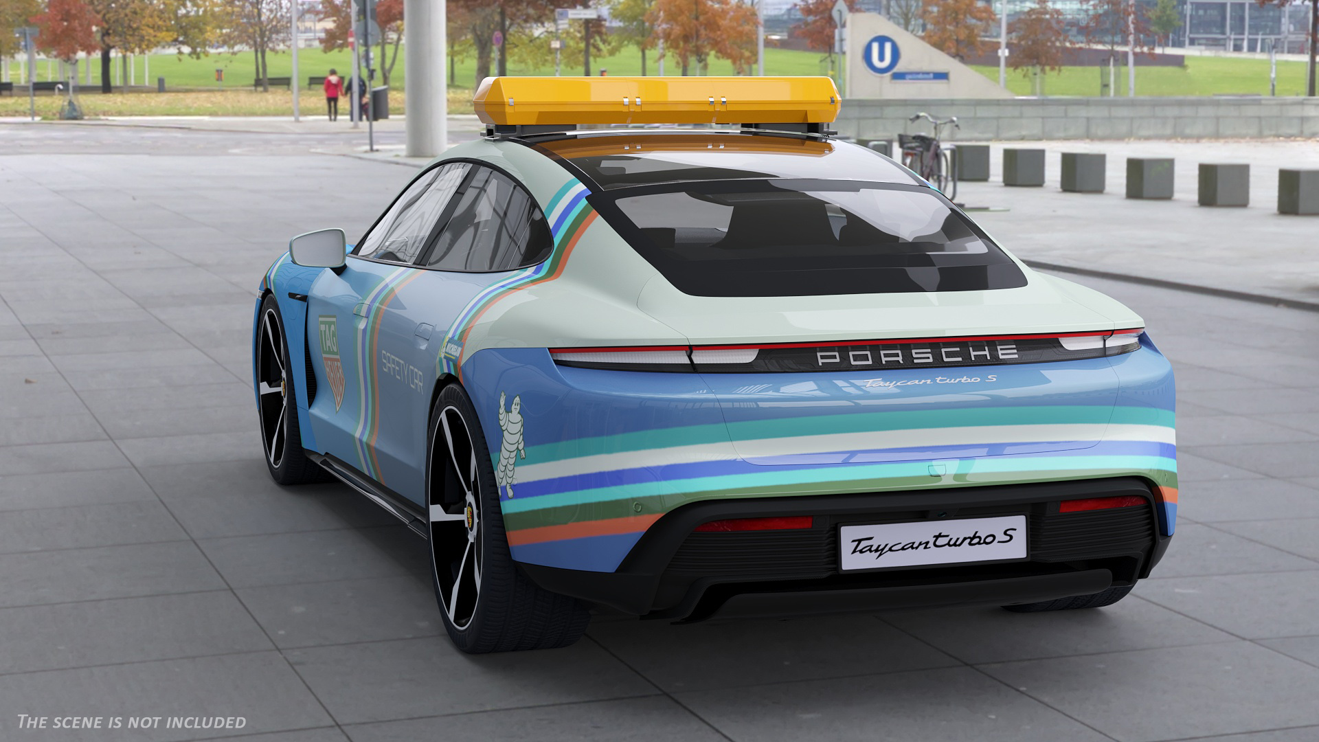 3D model Porsche Taycan Turbo S 2020 Safety Car Rigged