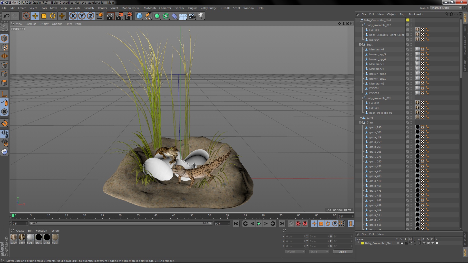 3D model Baby Crocodiles Nest