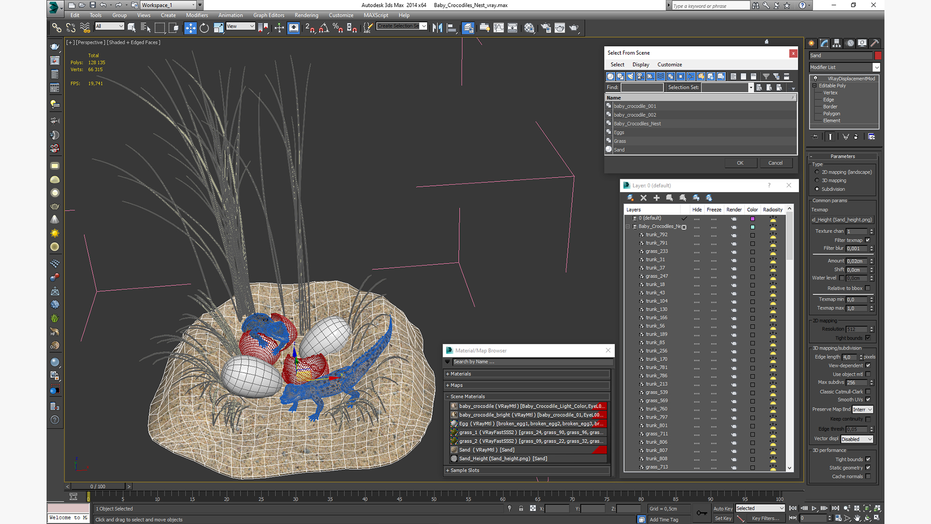 3D model Baby Crocodiles Nest