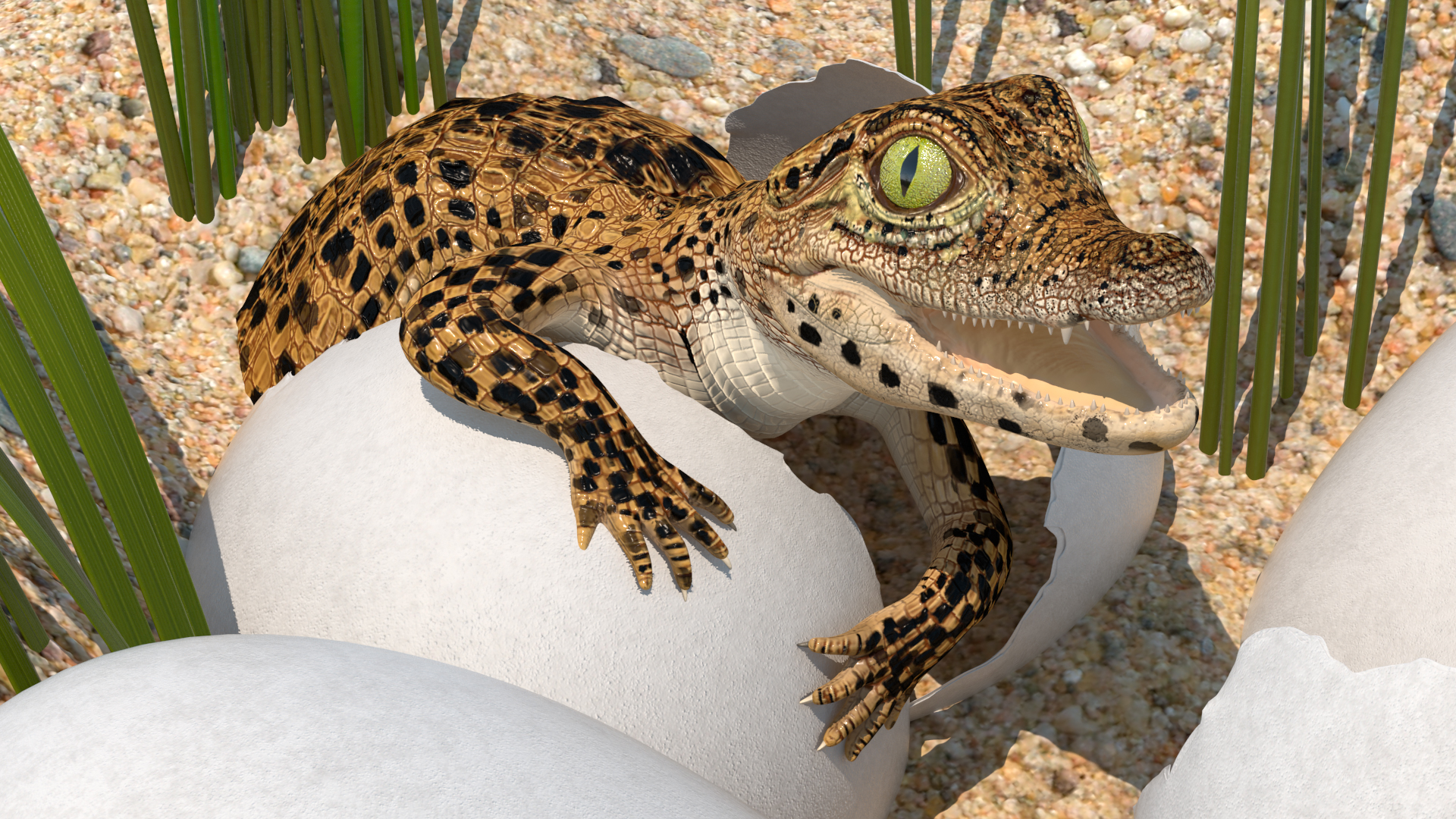 3D model Baby Crocodiles Nest