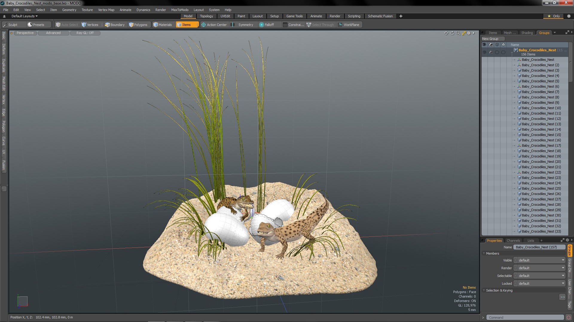 3D model Baby Crocodiles Nest