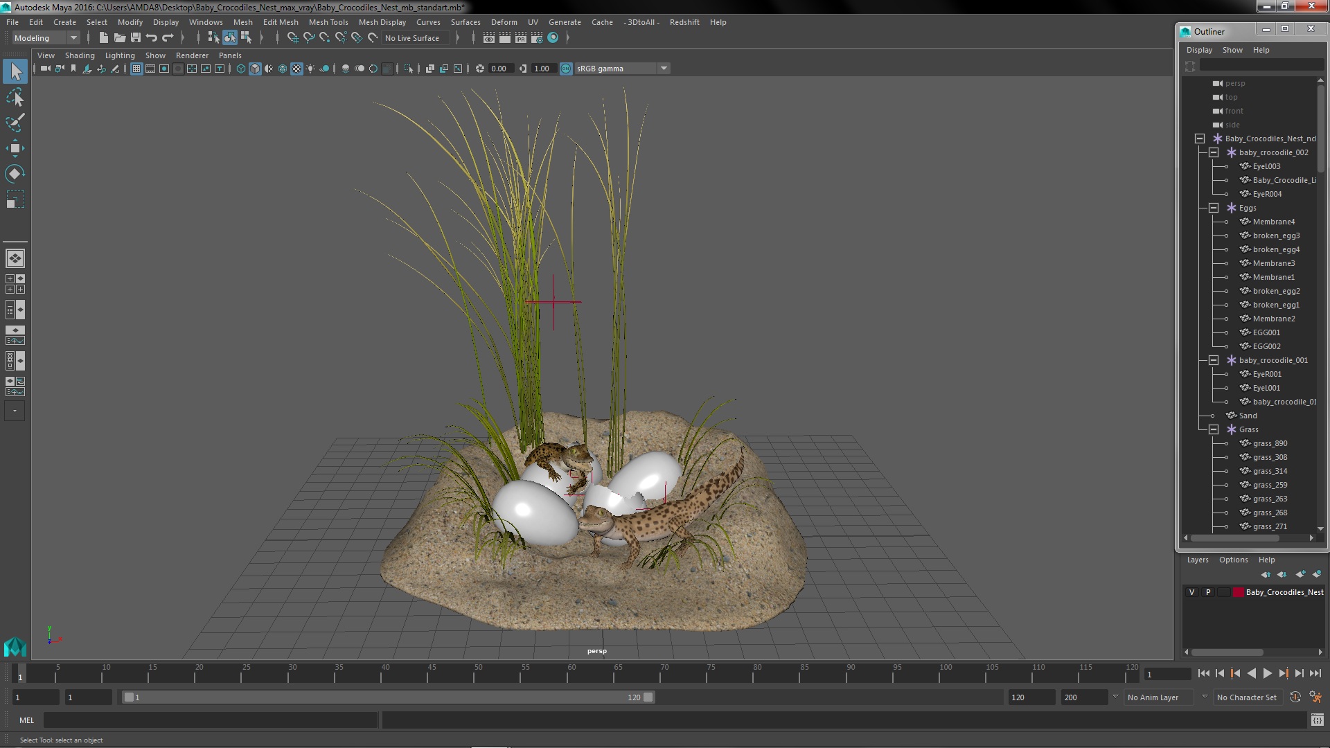 3D model Baby Crocodiles Nest