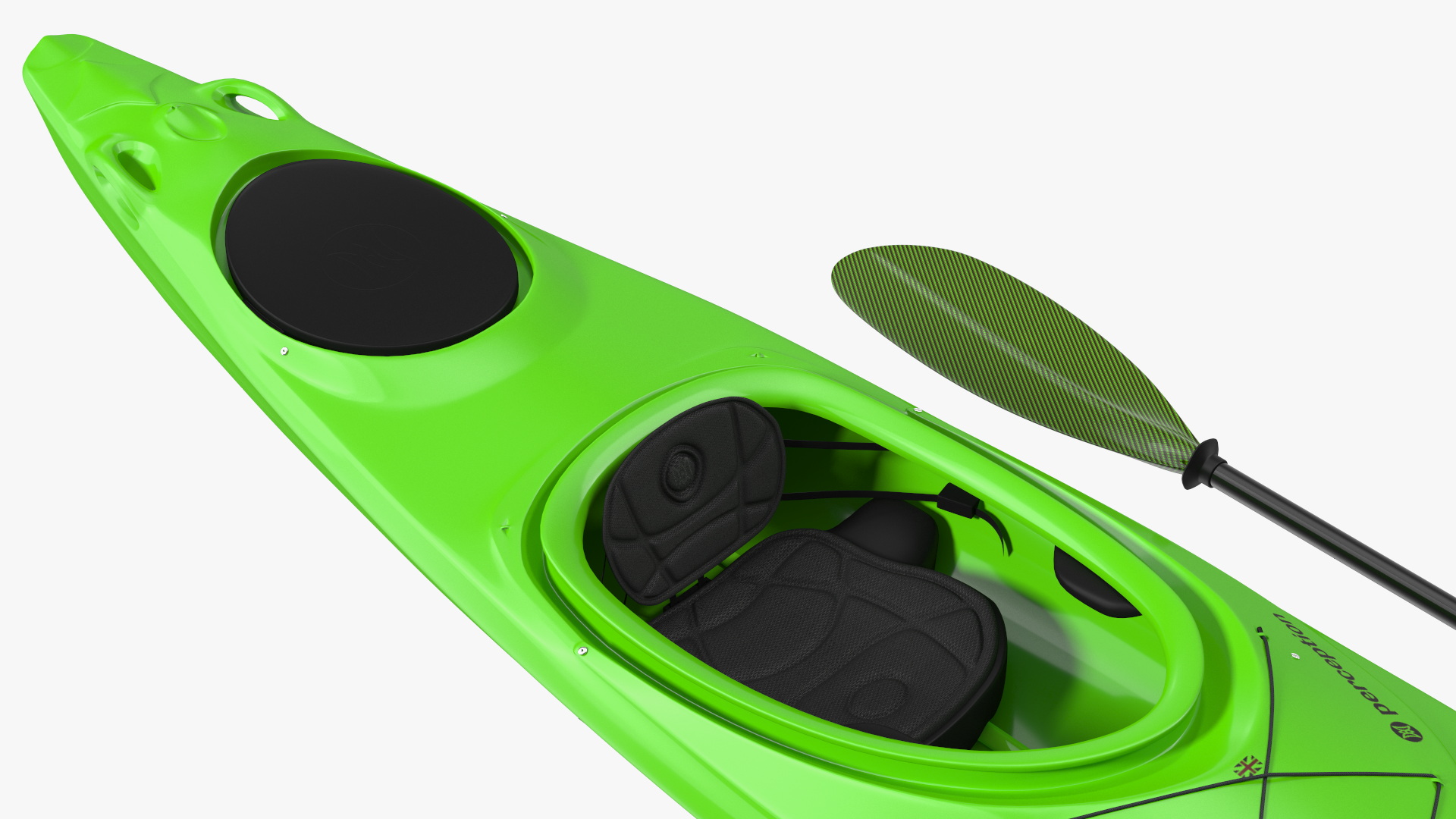 Tandem Kayak with Paddle 3D model