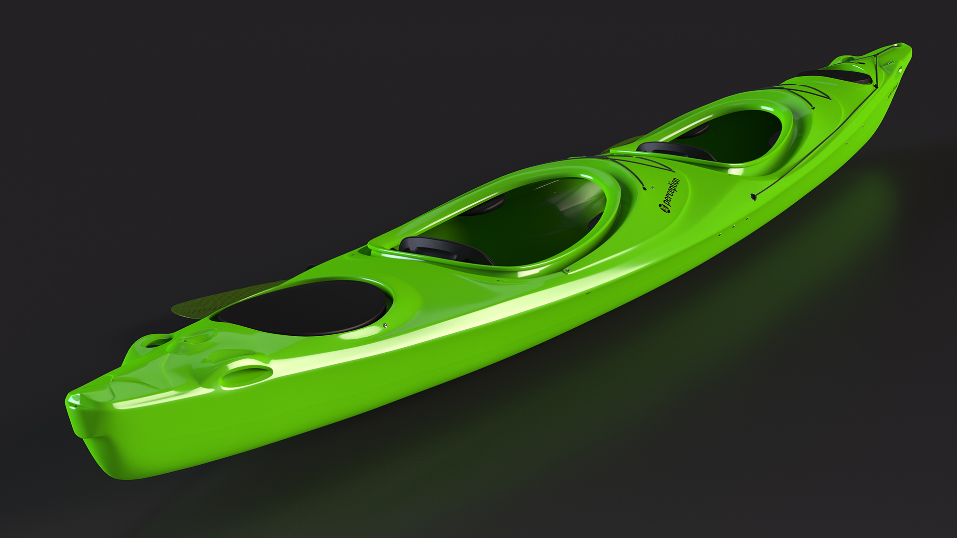 Tandem Kayak with Paddle 3D model