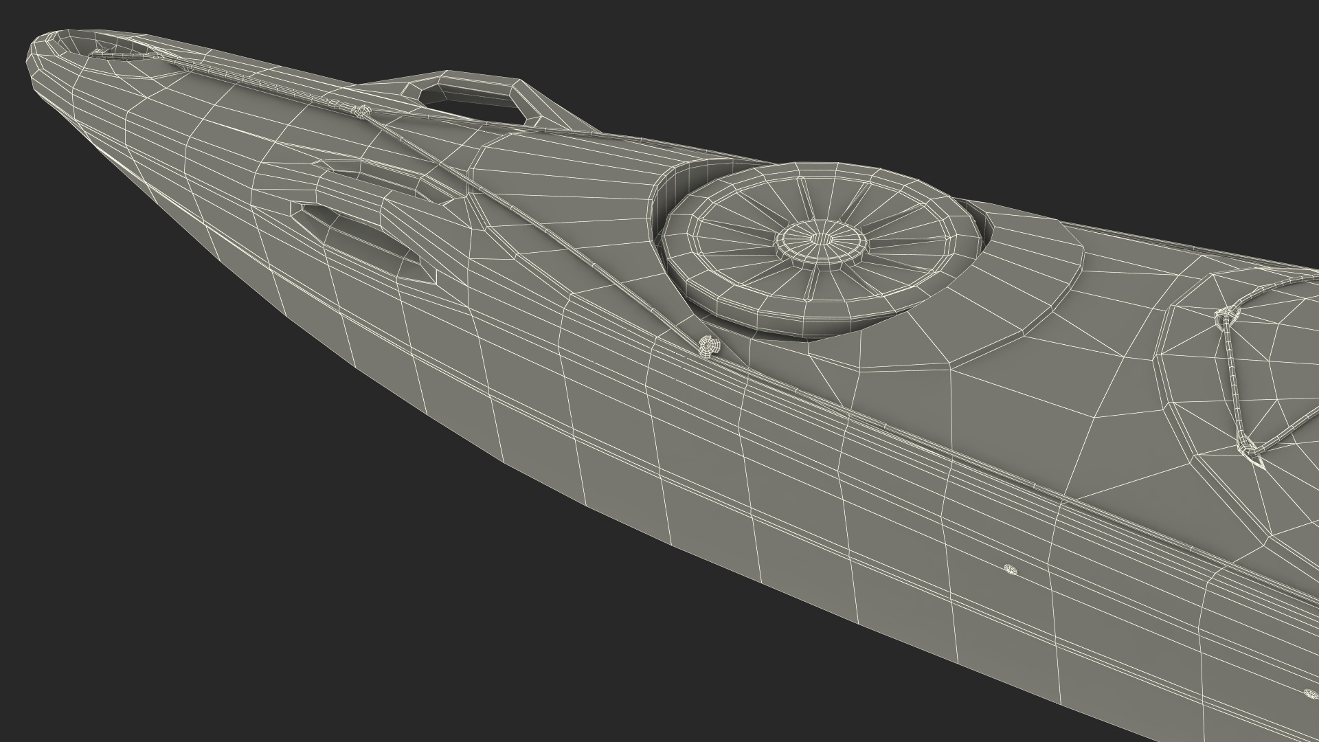 Tandem Kayak with Paddle 3D model