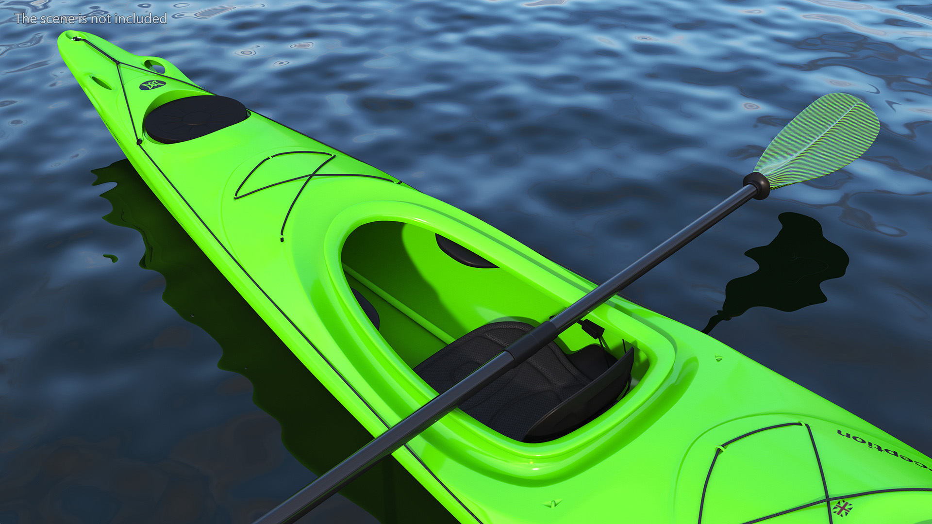 Tandem Kayak with Paddle 3D model