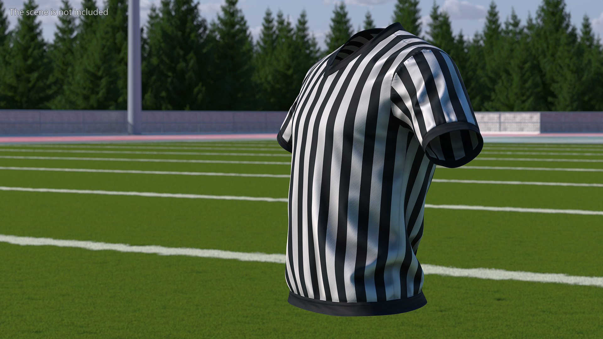 3D Striped Sports Referee Shirt model