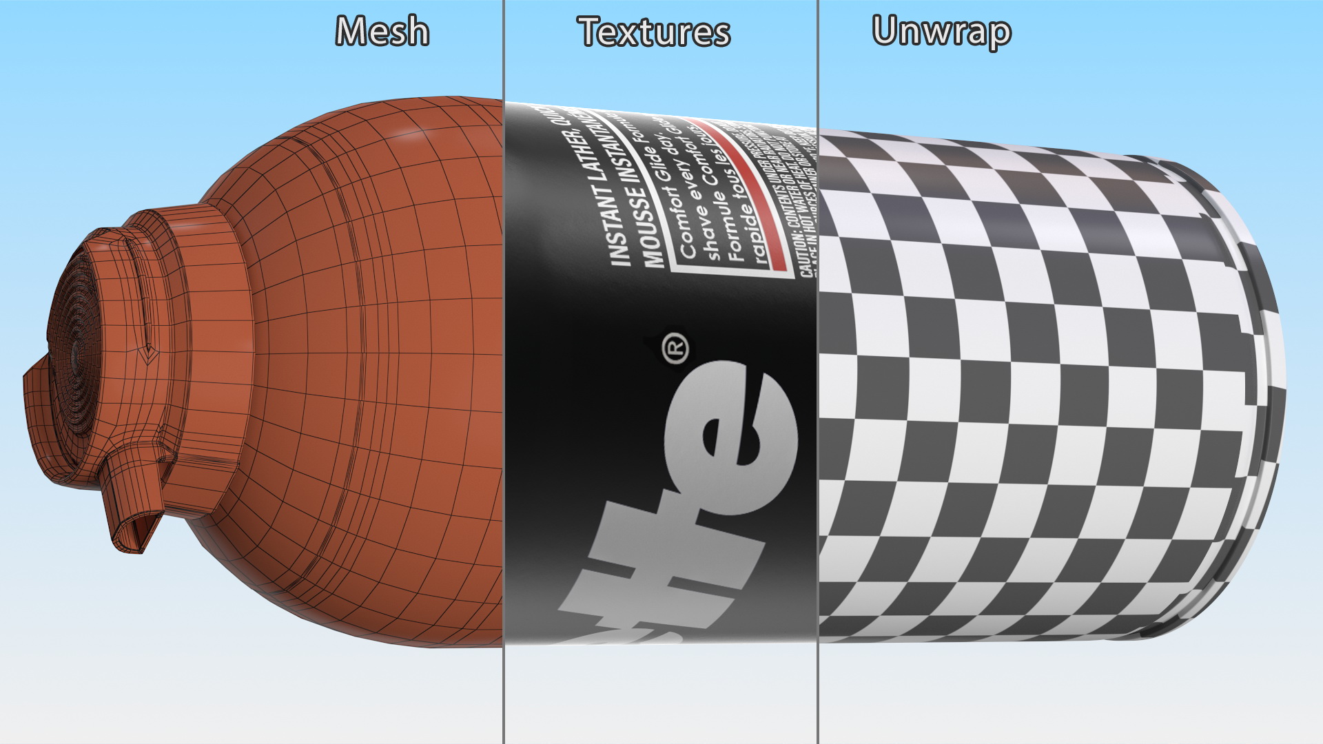 3D Gillette Foamy Shaving Cream Can 300ml model