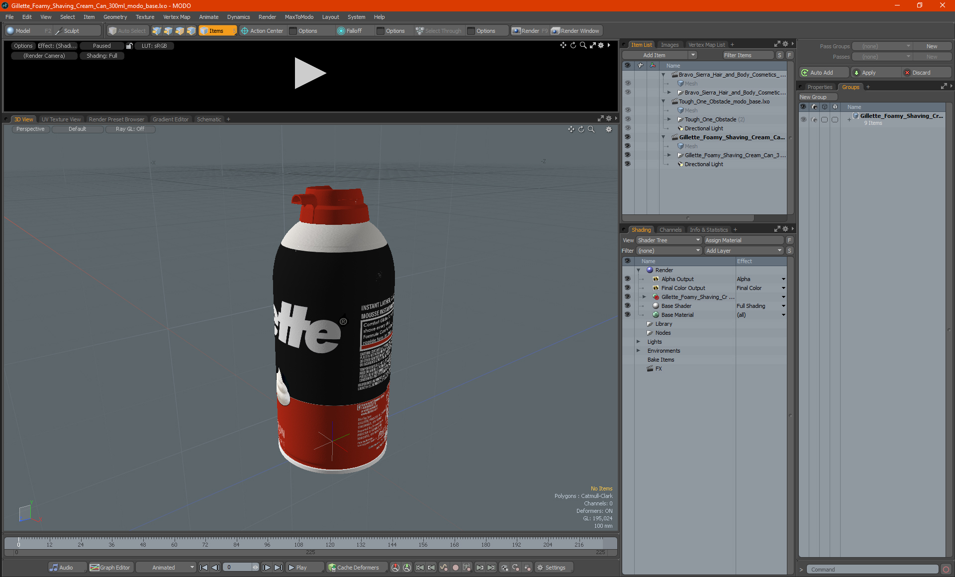 3D Gillette Foamy Shaving Cream Can 300ml model