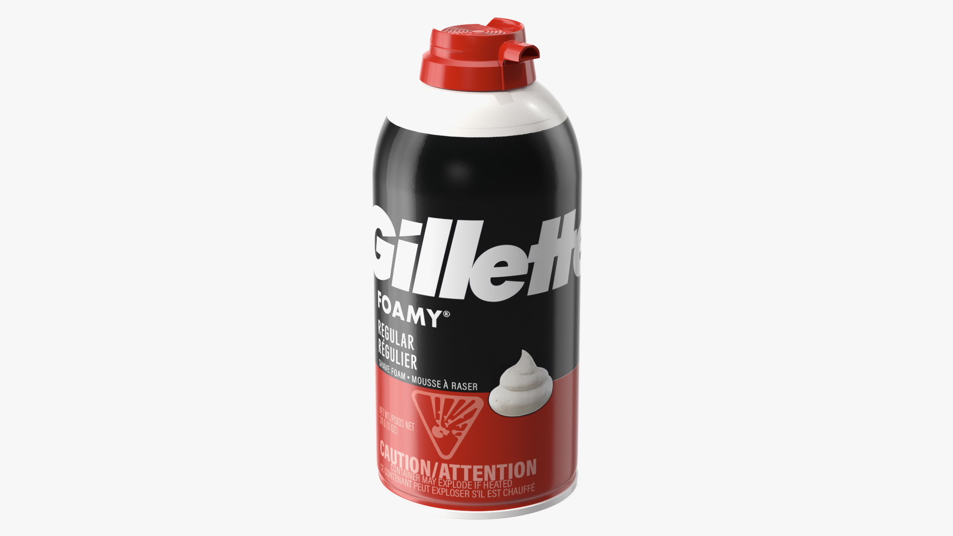 3D Gillette Foamy Shaving Cream Can 300ml model