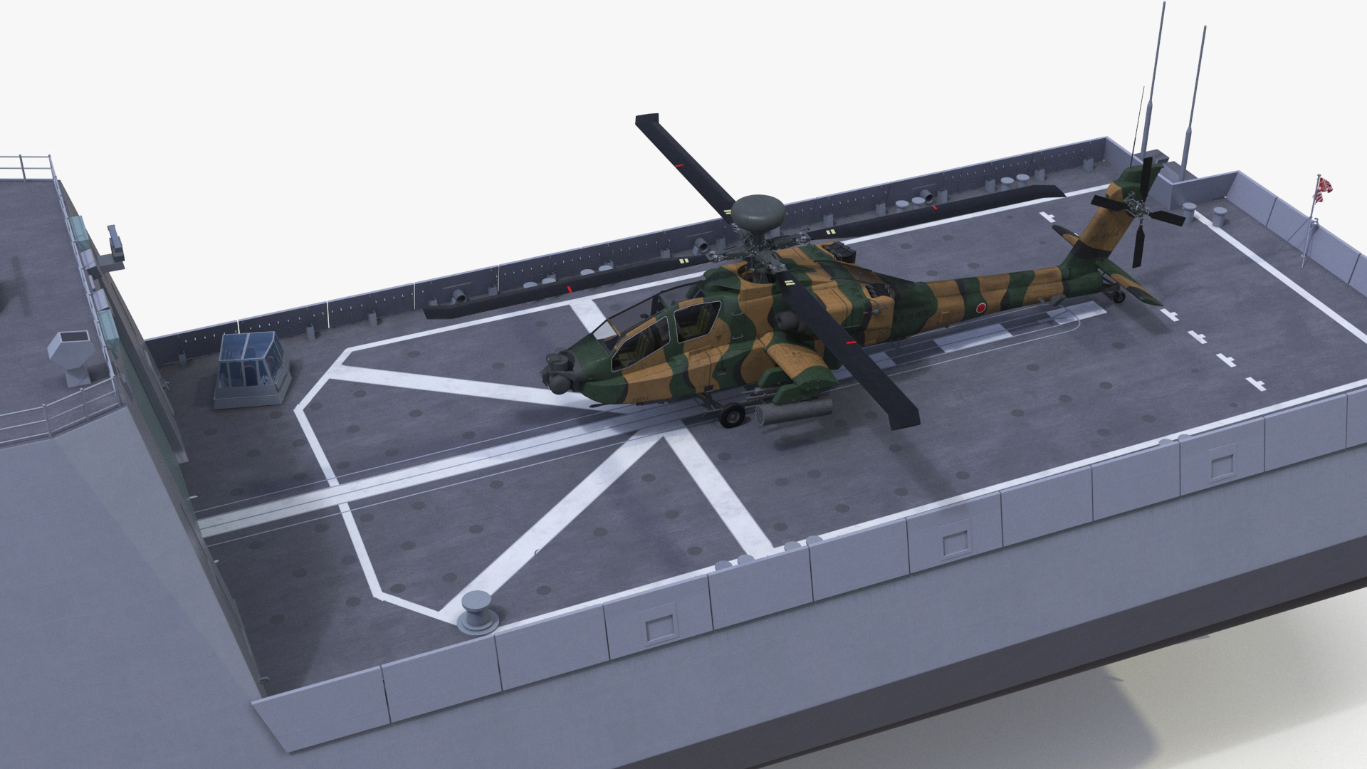 3D Japanese Mogami Class Frigate FFM-2 with Helicopter