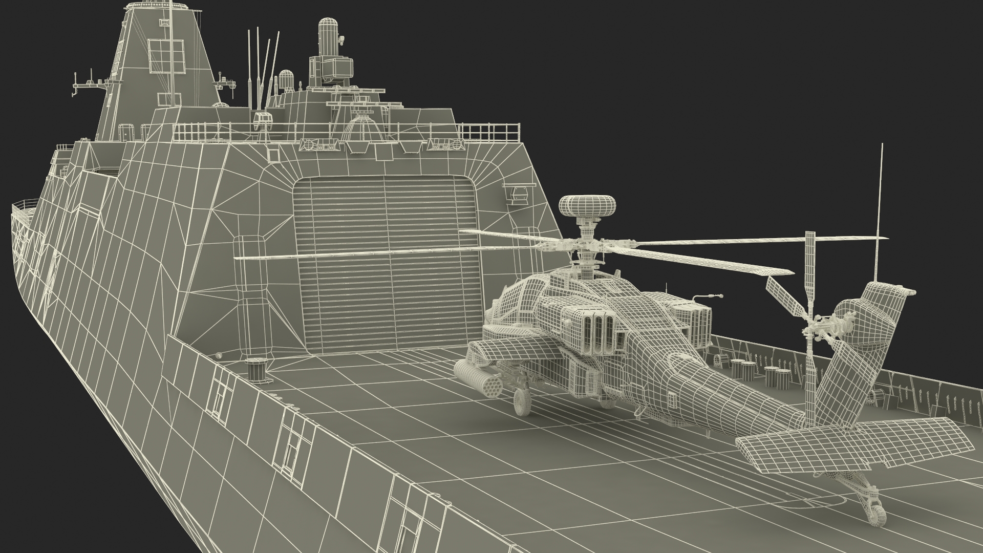3D Japanese Mogami Class Frigate FFM-2 with Helicopter