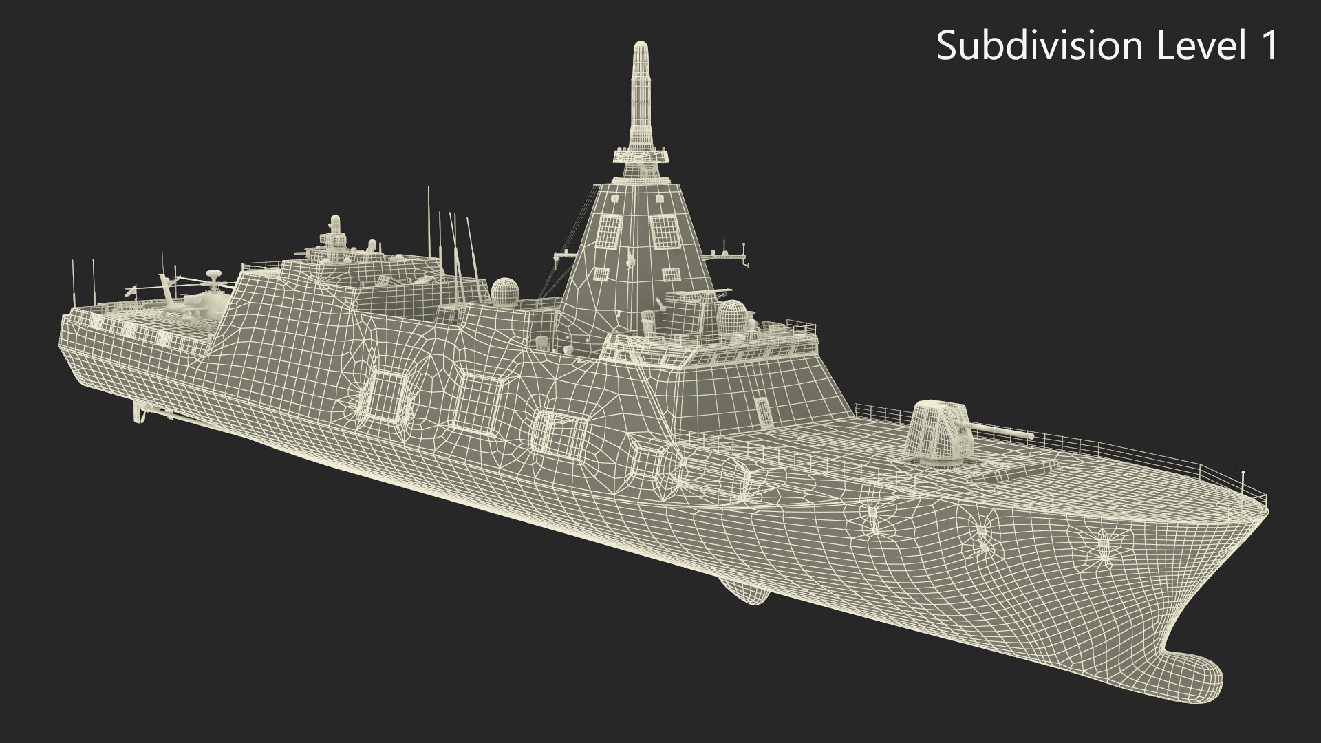 3D Japanese Mogami Class Frigate FFM-2 with Helicopter