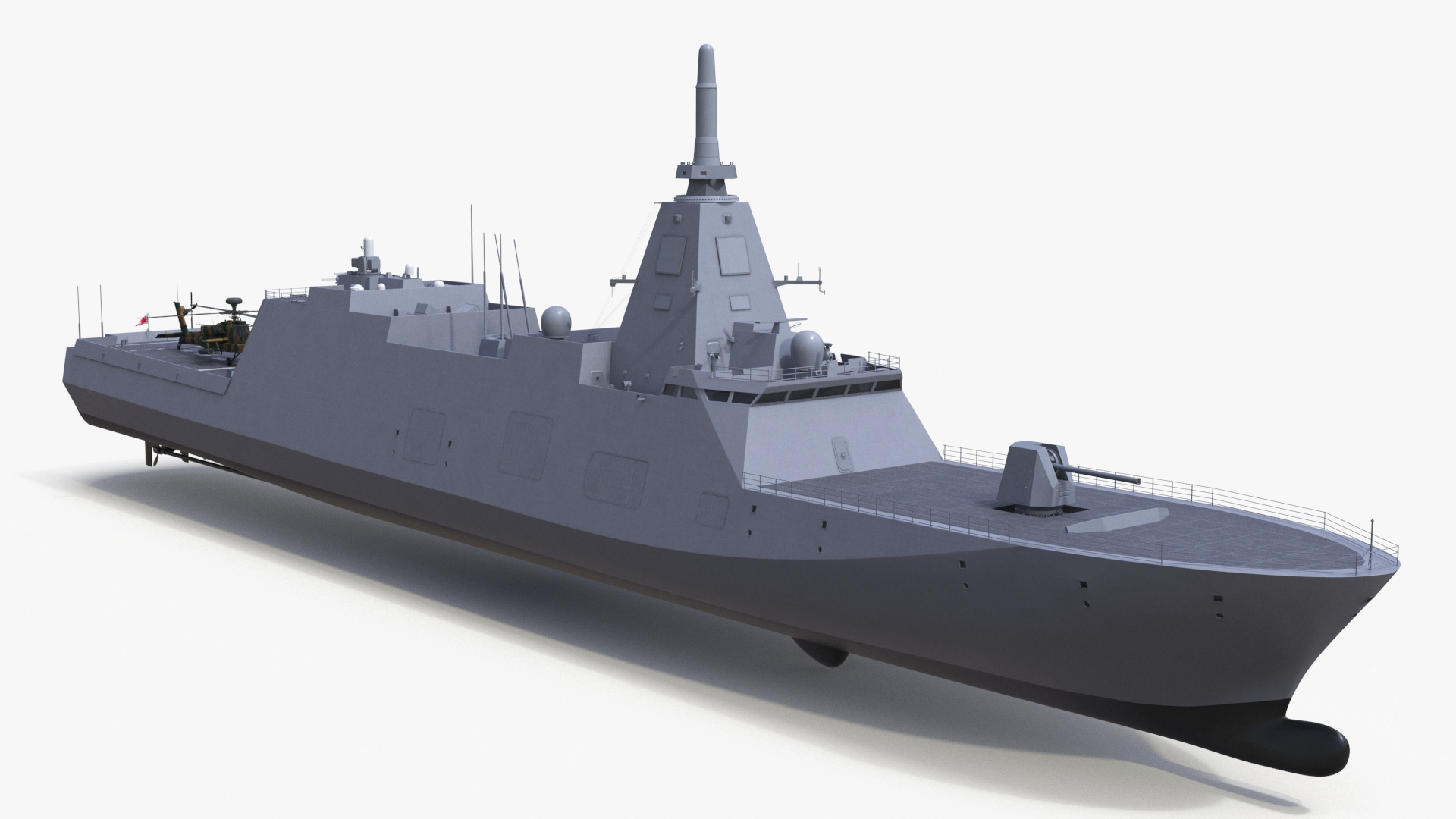 3D Japanese Mogami Class Frigate FFM-2 with Helicopter