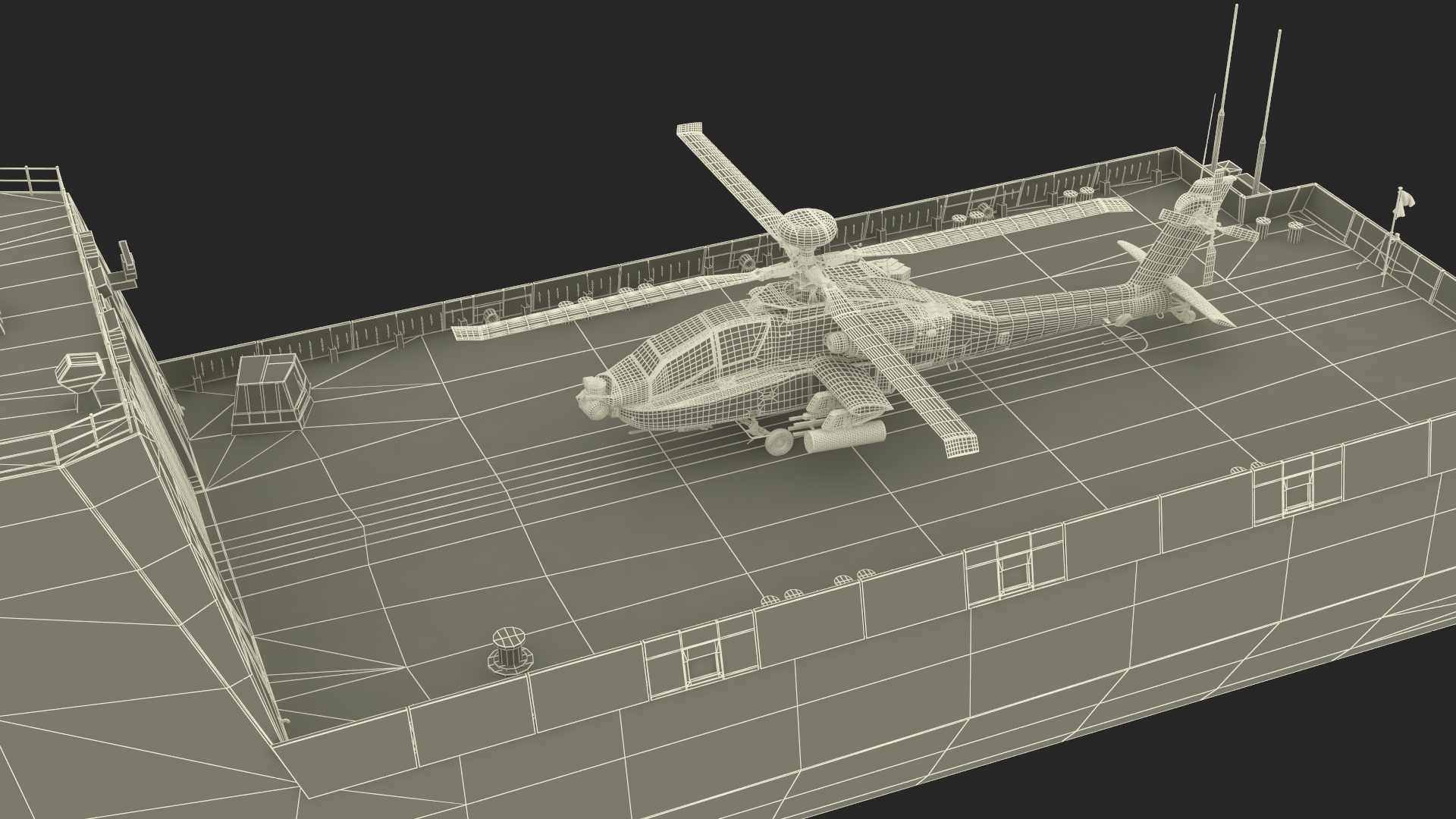 3D Japanese Mogami Class Frigate FFM-2 with Helicopter