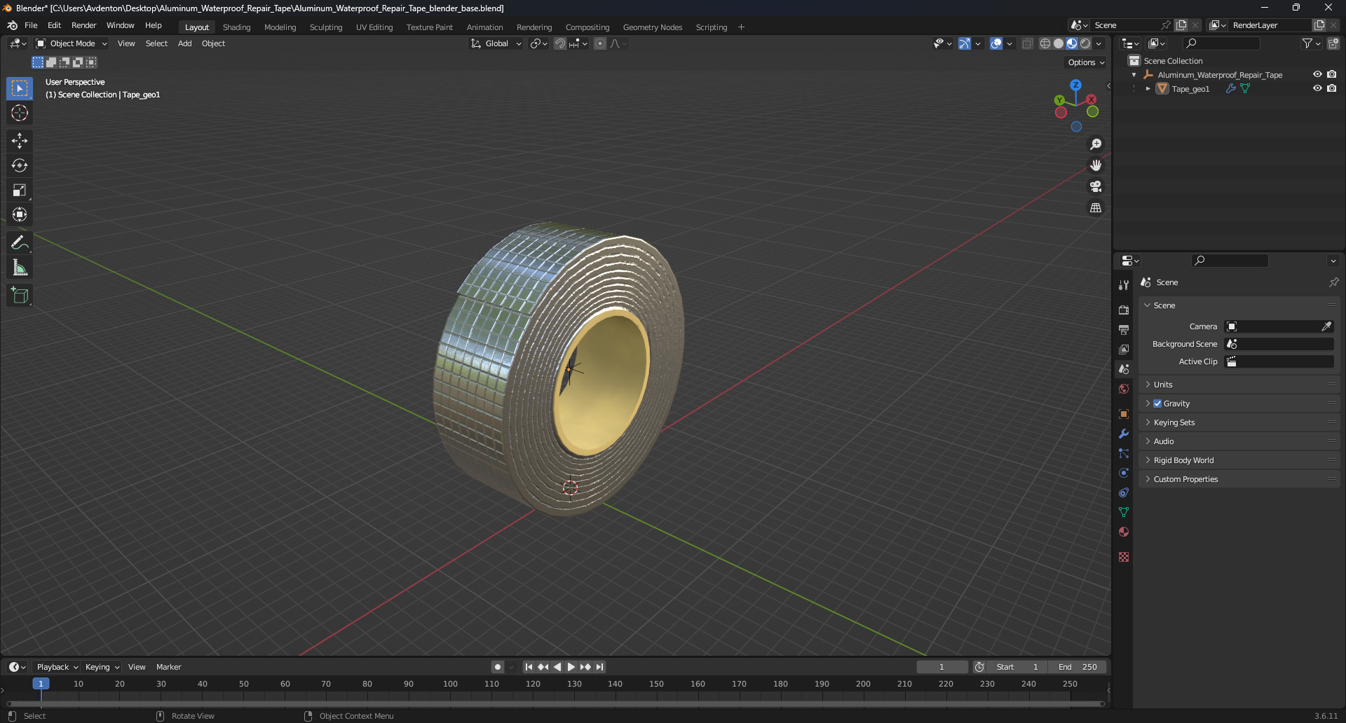 3D Aluminum Waterproof Repair Tape