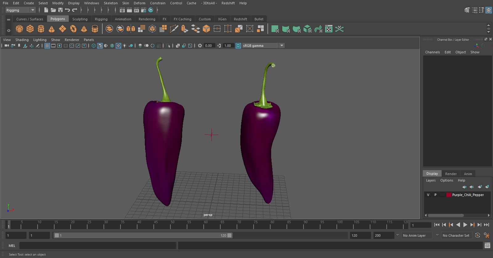 Purple Chili Pepper 3D model
