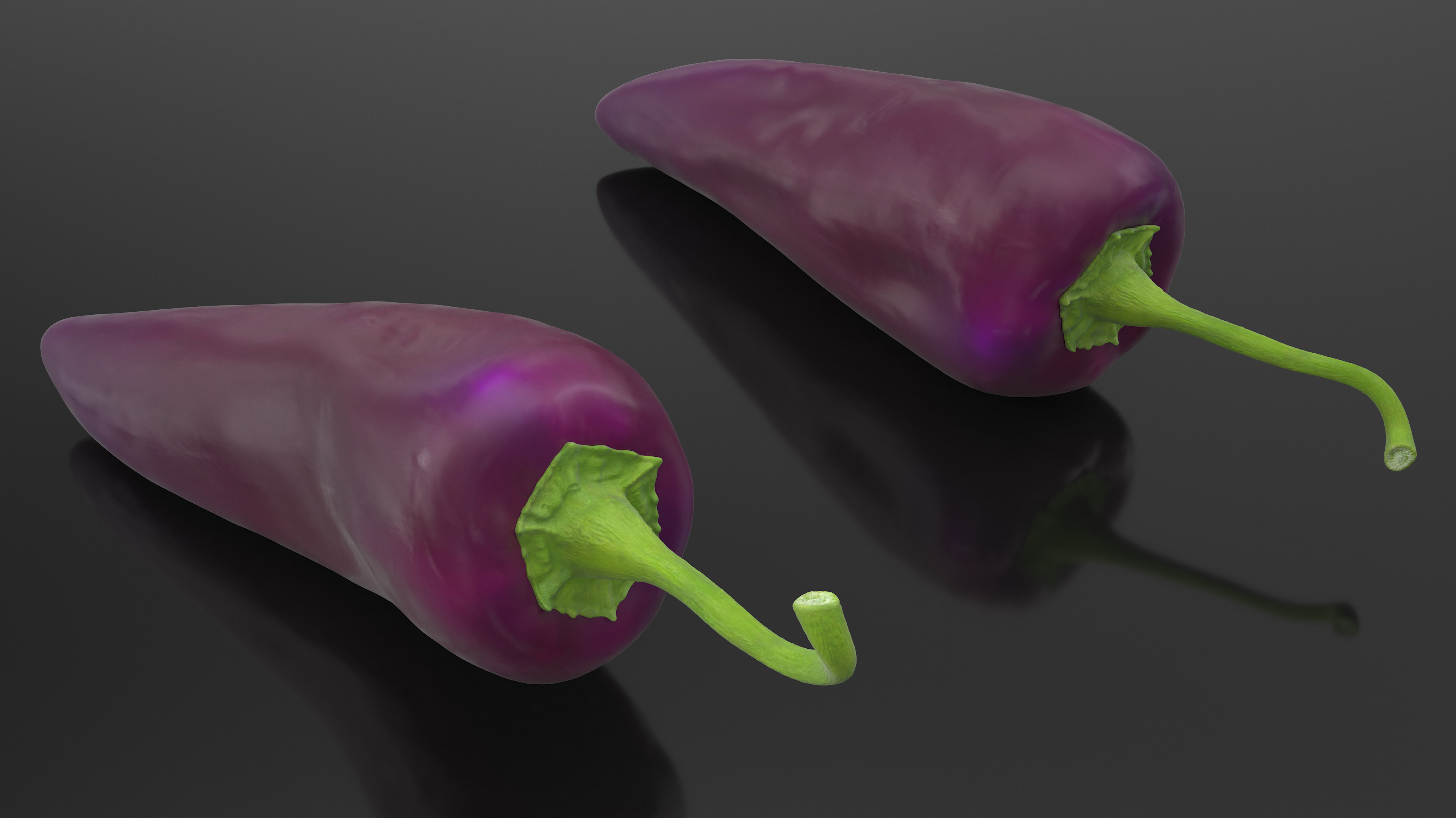 Purple Chili Pepper 3D model
