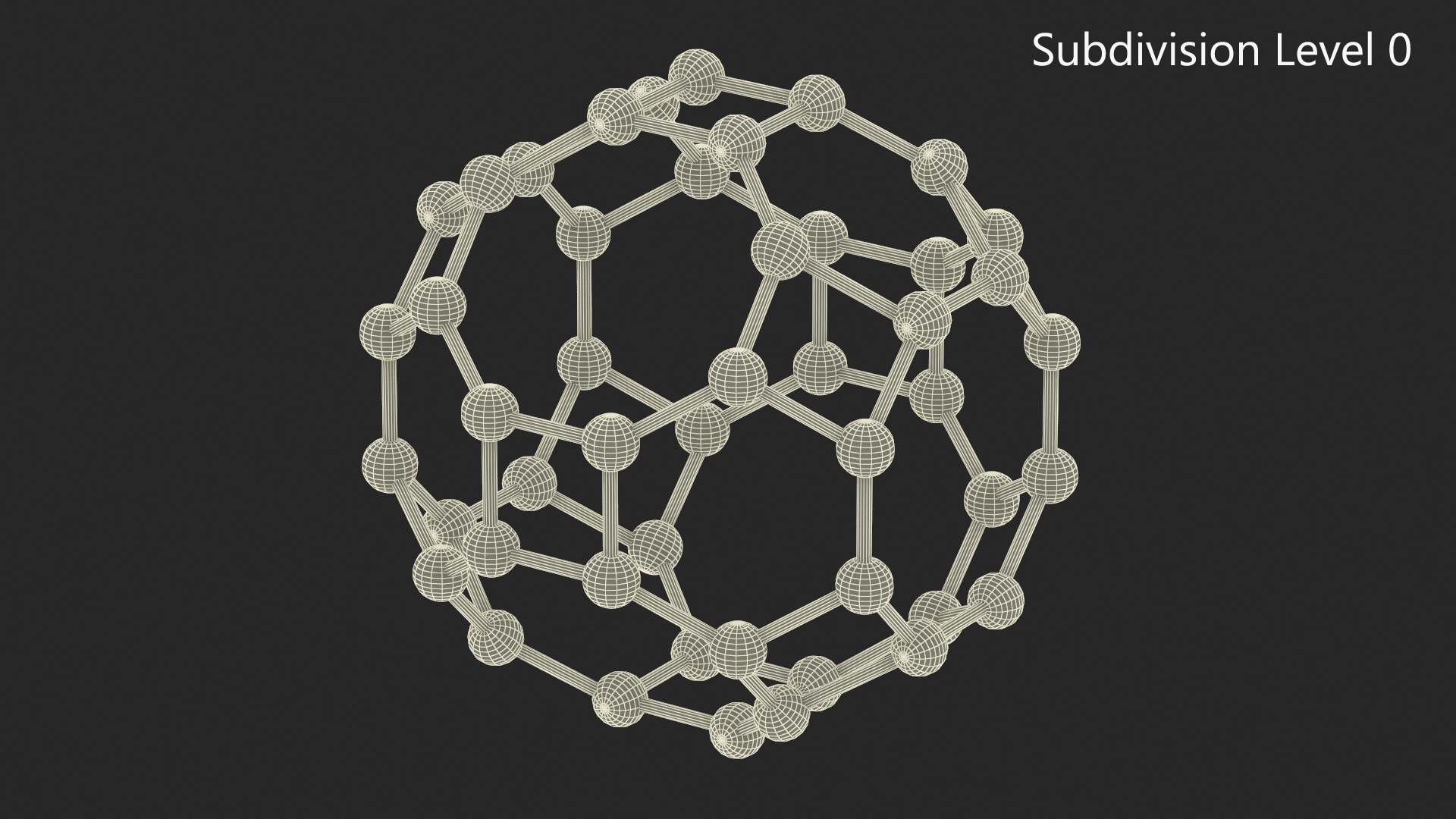 Buckminsterfullerene Molecule Structure 3D model