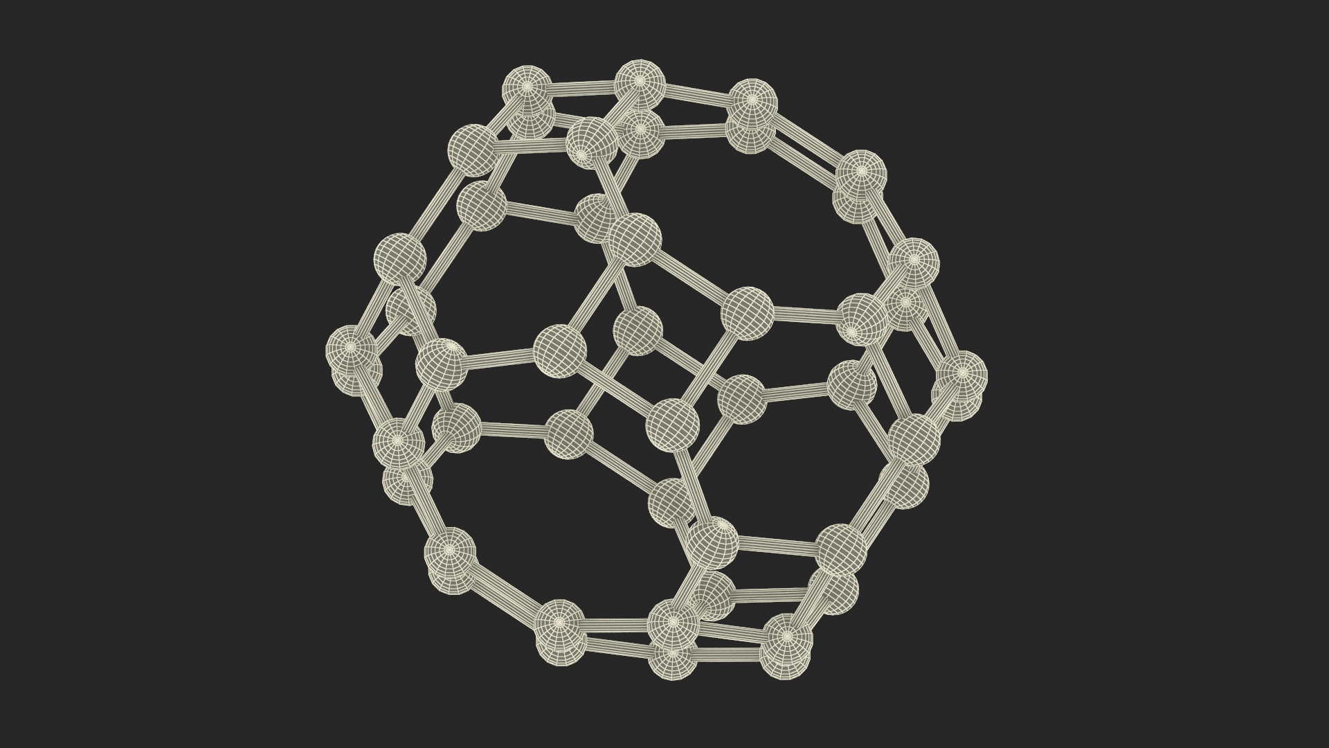 Buckminsterfullerene Molecule Structure 3D model